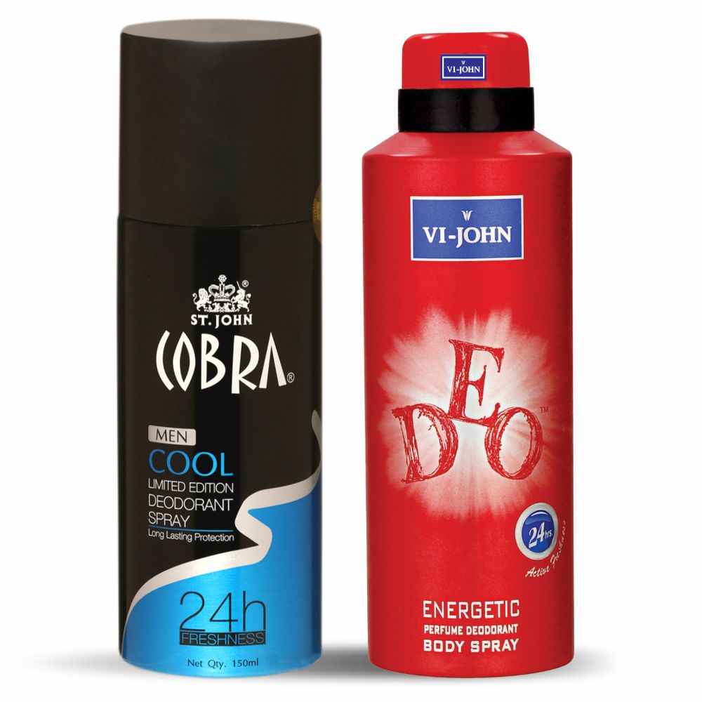 Buy VI-JOHN Irresistible Scent Fresh & Soothing Good Fragrance Cool Deo 150 ml & Energetic 175 ml (pack of 2) - Purplle