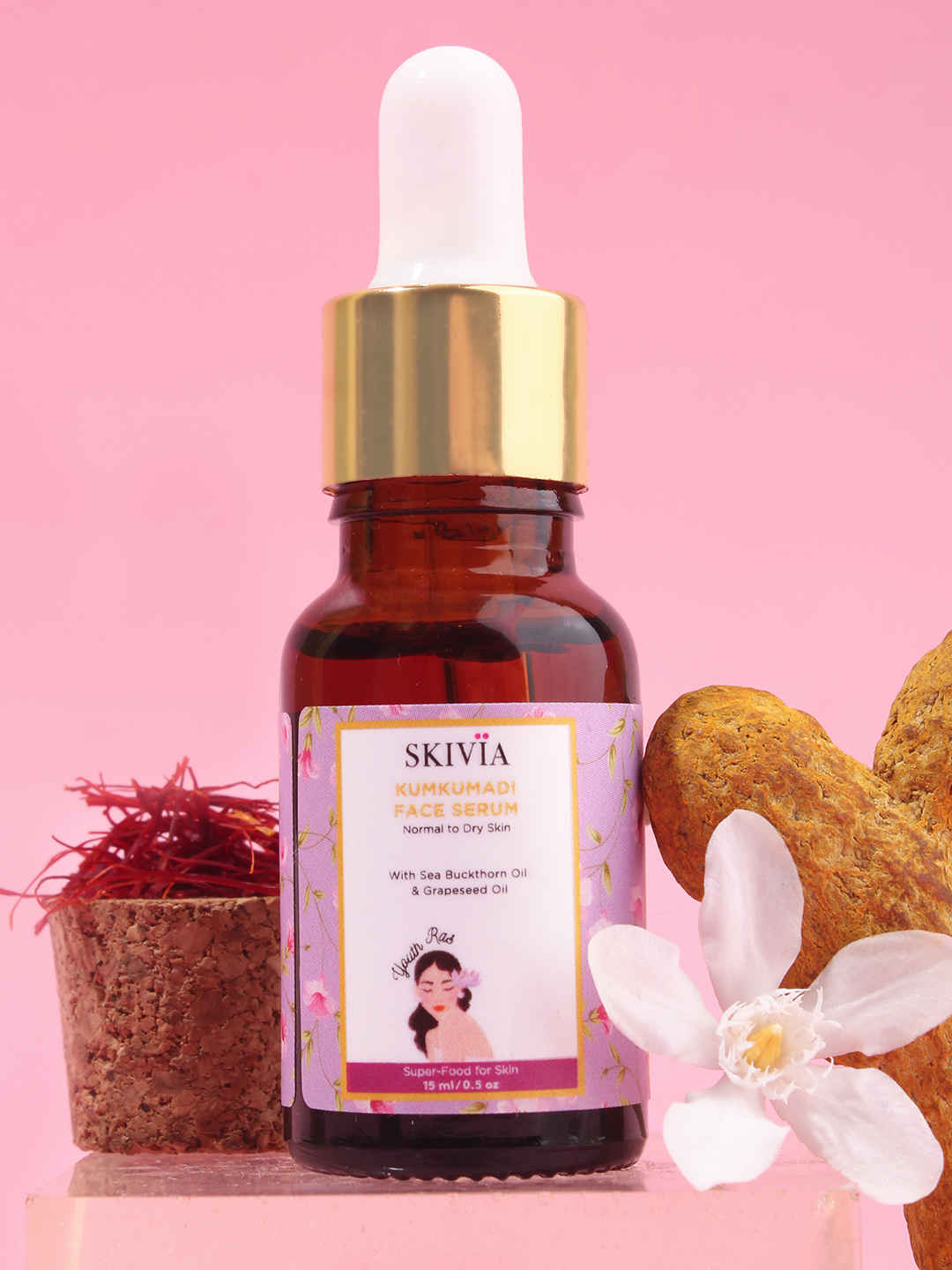 Buy Skivia Kumkumadi Face Serum with Sea Buckthorn Oil & Vitamin E - 15 ml | Minimizes Dark Spots & Pigmentation | Unisex - Purplle