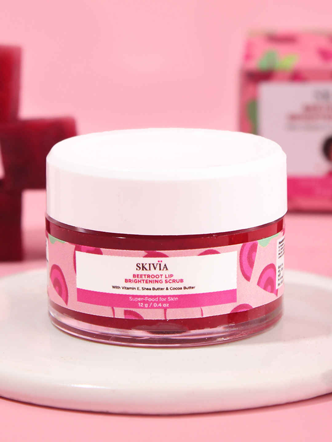 Buy Skivia Beetroot Lip Brightening Scrub With Vitamin E & Shea Butter - 12 g | Makes Lips Soft & Smooth| Unisex - Purplle