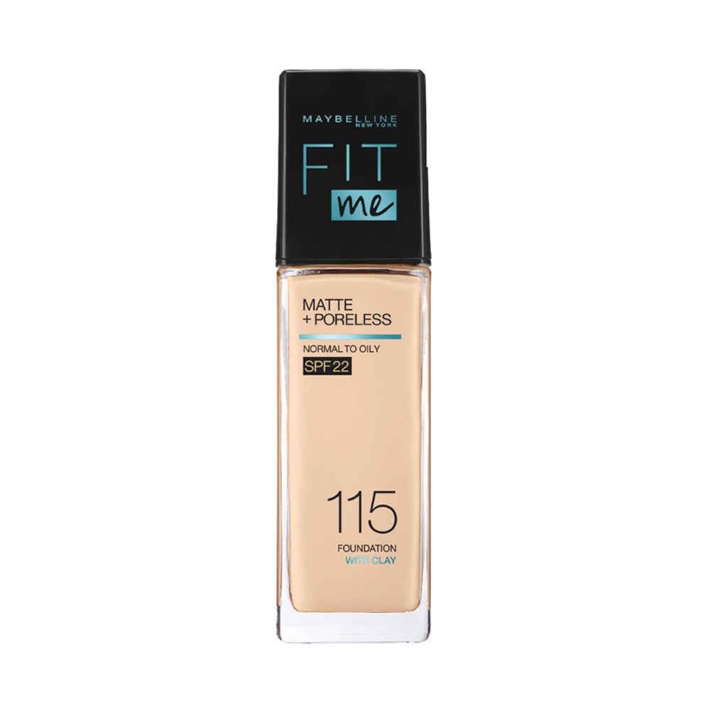 Buy Maybelline New York Fit Me Matte+Poreless Liquid Foundation (With Pump & SPF 22), 115 Ivory, 30ml - Purplle