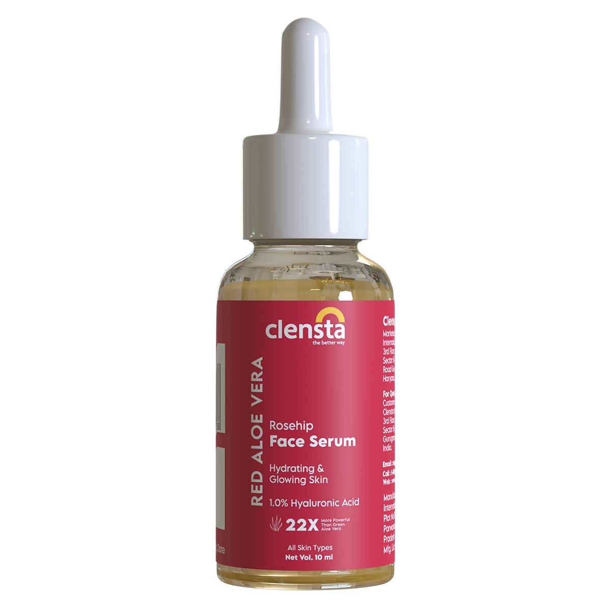 Buy Clensta Rosehip Face Serum| 10ml| Vitamin E and Fresh Rosehips| Light Face Serum| Skin Glow and Nourishment| Improves Skin Tone and Texture | For All Men & Women - Purplle