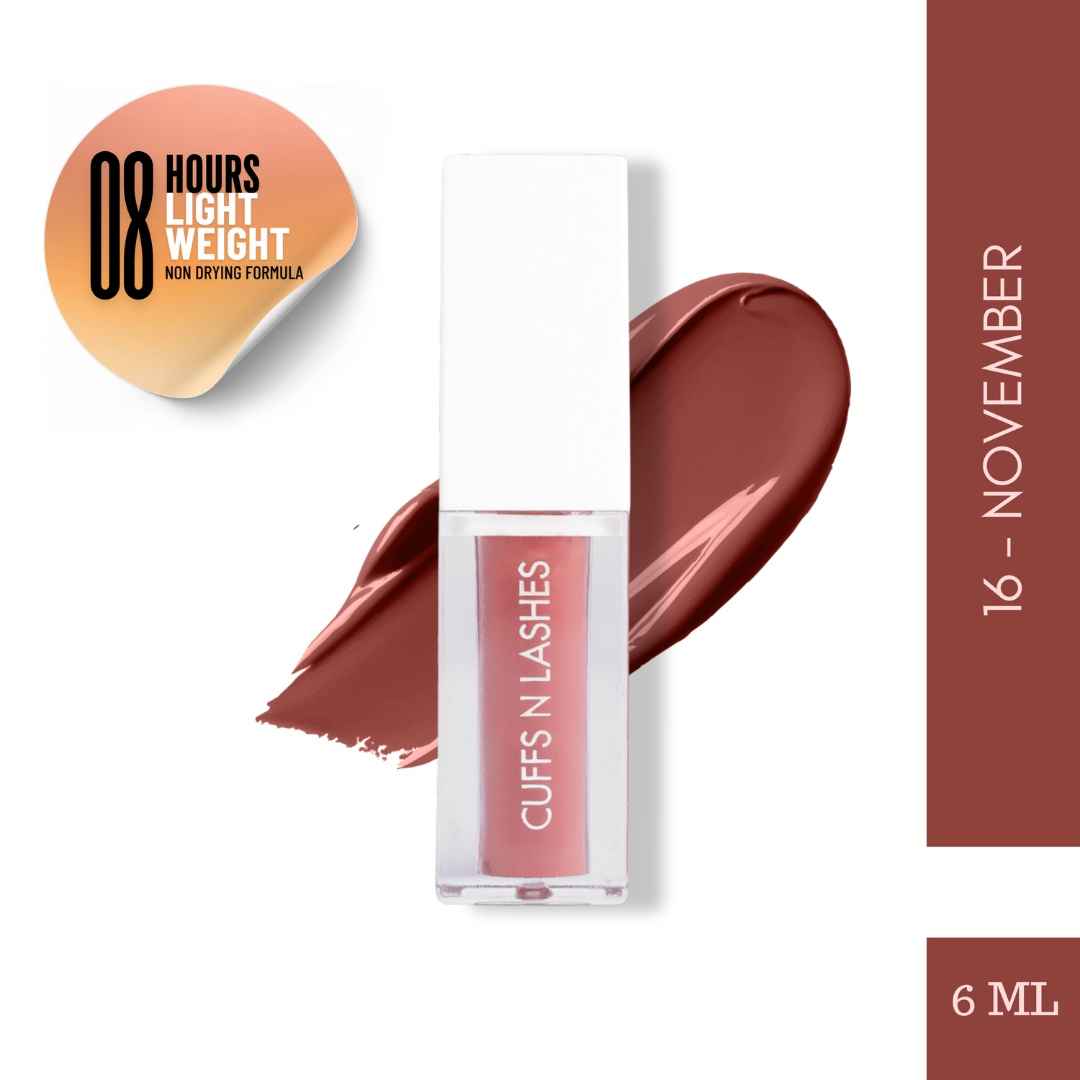Buy Cuffs N Lashes Matte Liquid Lipstick, NOVEMBER 16 - 6 ml - Purplle