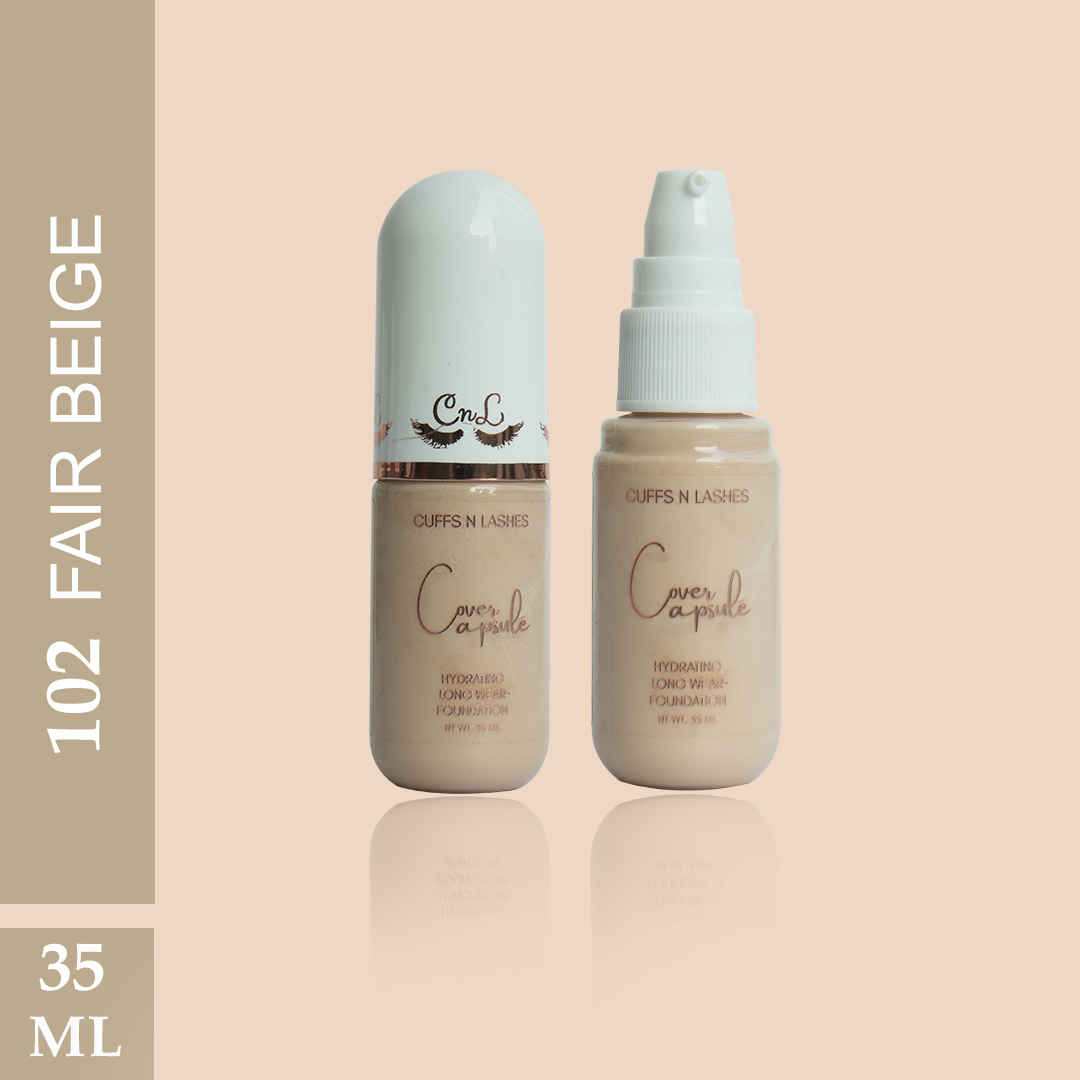 Buy Cuffs N Lashes Cover Capsule Hydrating Foundation, Fair Beige 102 - 35 ml - Purplle