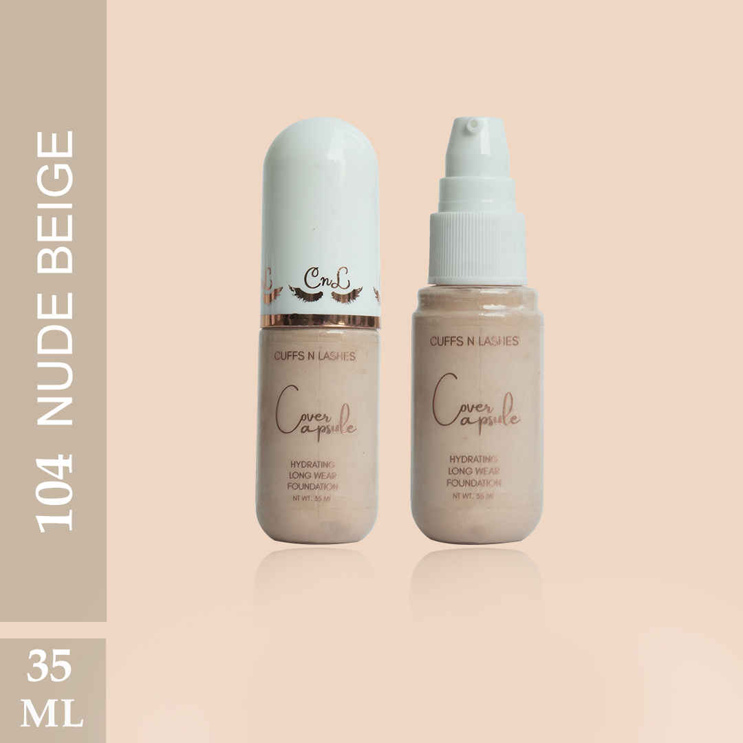 Buy Cuffs N Lashes Cover Capsule Hydrating Foundation, Nude Beige 104 - 35 ml - Purplle