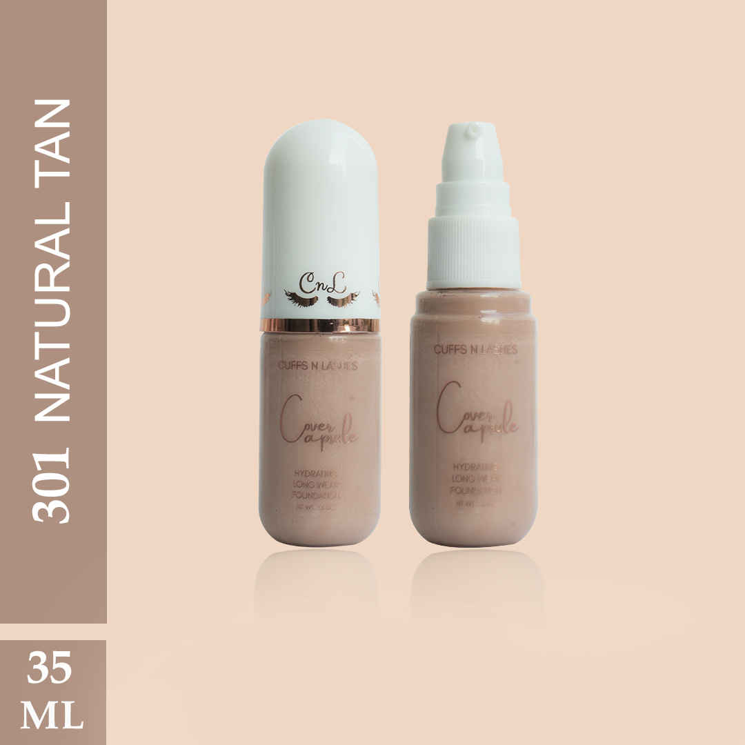 Buy Cuffs N Lashes Cover Capsule Hydrating Foundation, Natural Tan 301 - 35 ml - Purplle