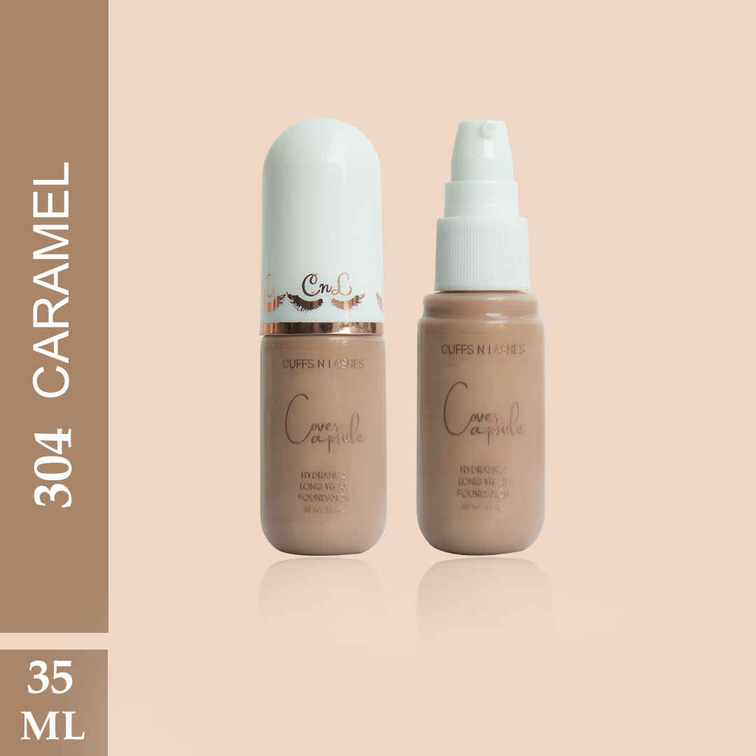Buy Cuffs N Lashes Cover Capsule Hydrating Foundation, Caramel 304 - 35 ml - Purplle