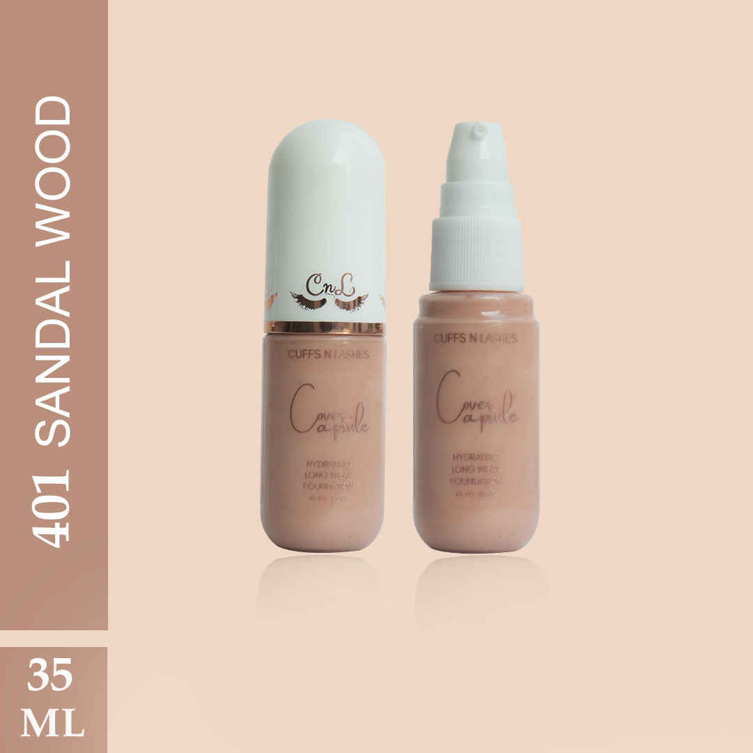Buy Cuffs N Lashes Cover Capsule Hydrating Foundation, Sandal Wood 401 - 35 ml - Purplle