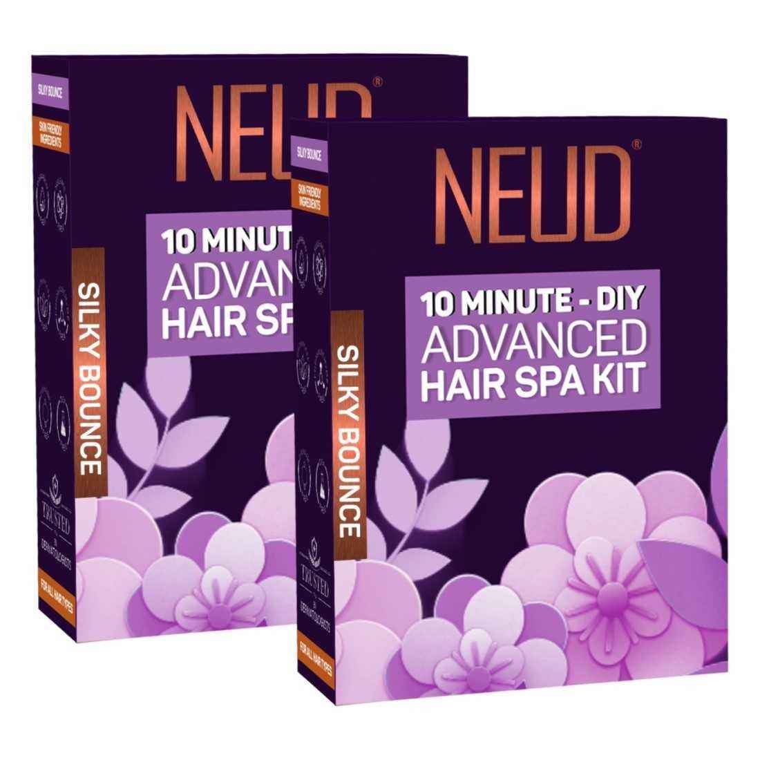 Buy NEUD 4-Step DIY Advanced Hair Spa Kit for Salon-Like Silky Bounce at Home - 2 Packs (40 gm Each) - Purplle