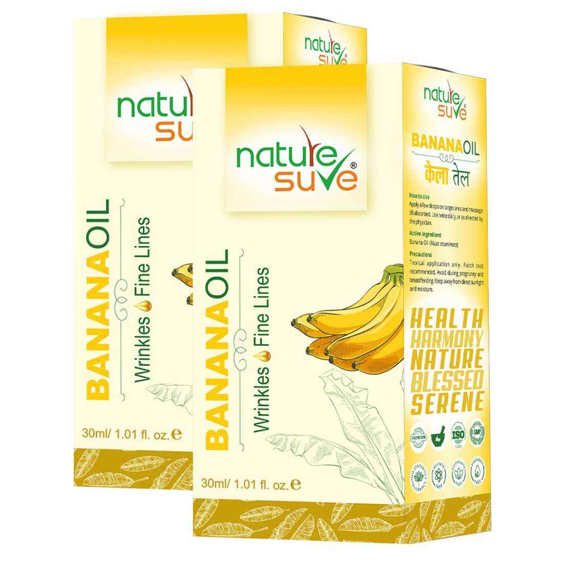 Buy Nature Sure Banana Oil for Wrinkles and Fine Lines in Men & Women - 2 Packs (30ml Each) - Purplle