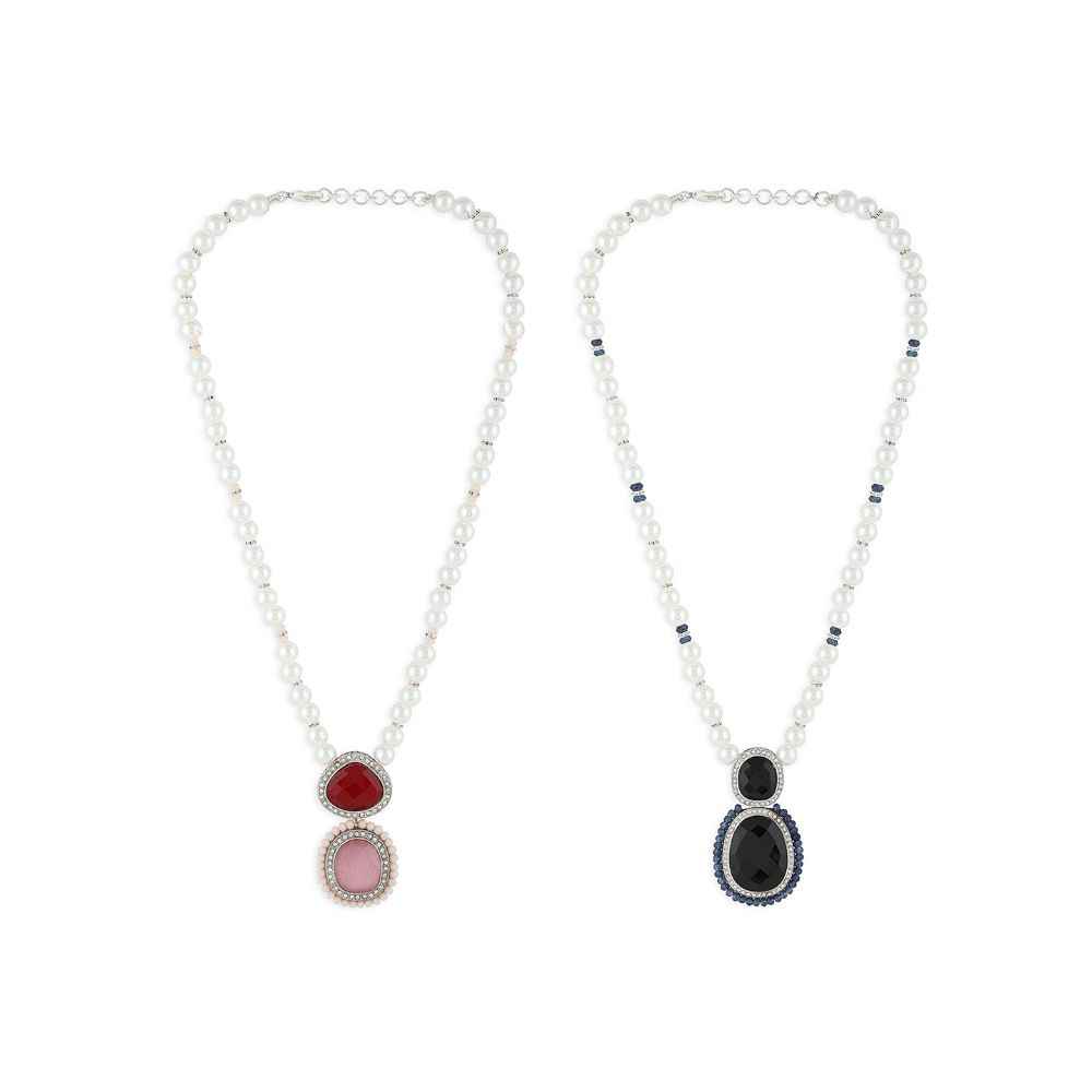 Buy Ahaanya Set Of 2 Multi Colour Necklaces TIOO2AHANK107 - Purplle