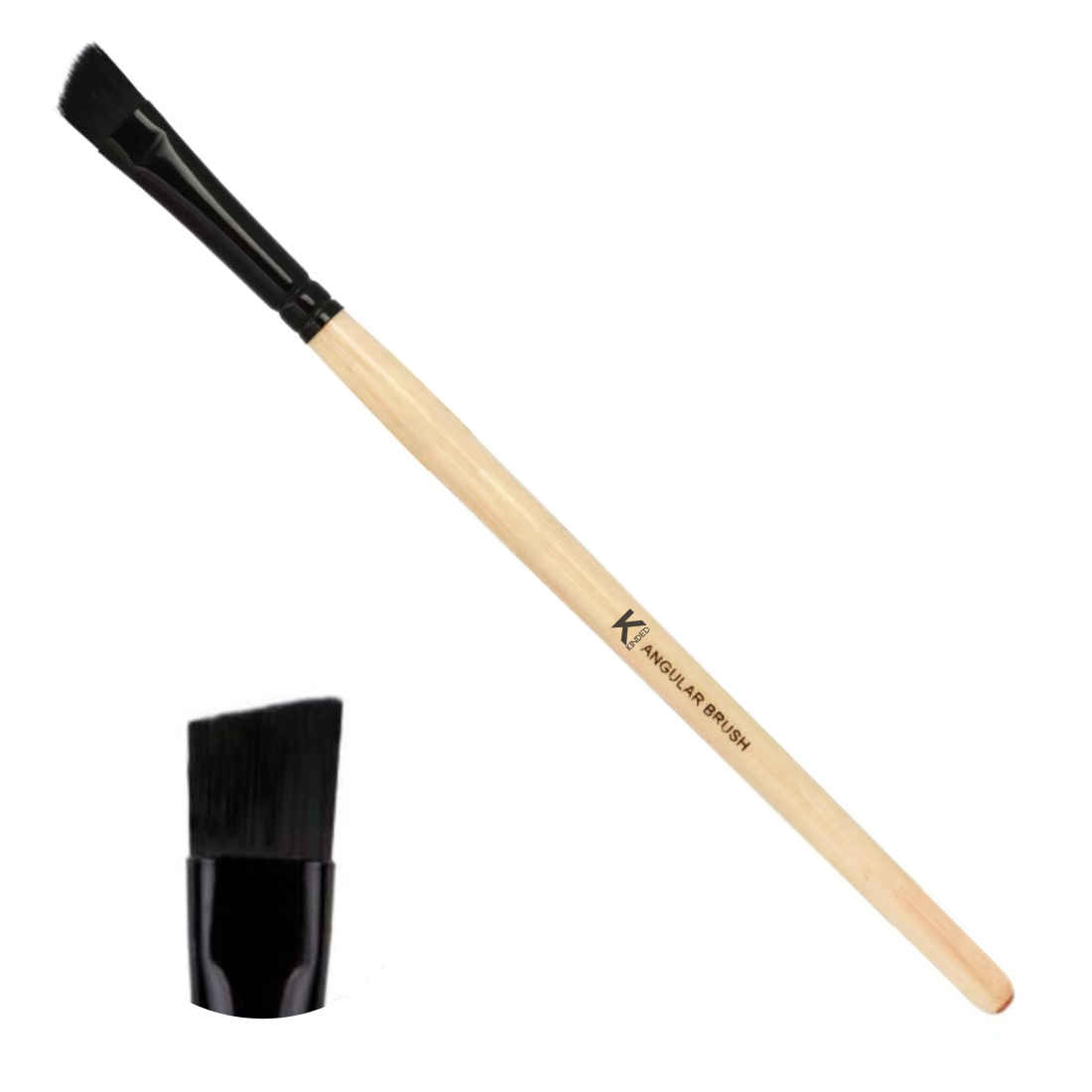Buy KINDED Angular Blending Eye Shadow and Eyebrow Makeup Brush Professional Series for Eyes Makeup Beauty with Smooth Soft Synthetic Hair Bristles Anti Rust Aluminium Ferrule Natural Wooden Handle Grip 1 Pc - Purplle