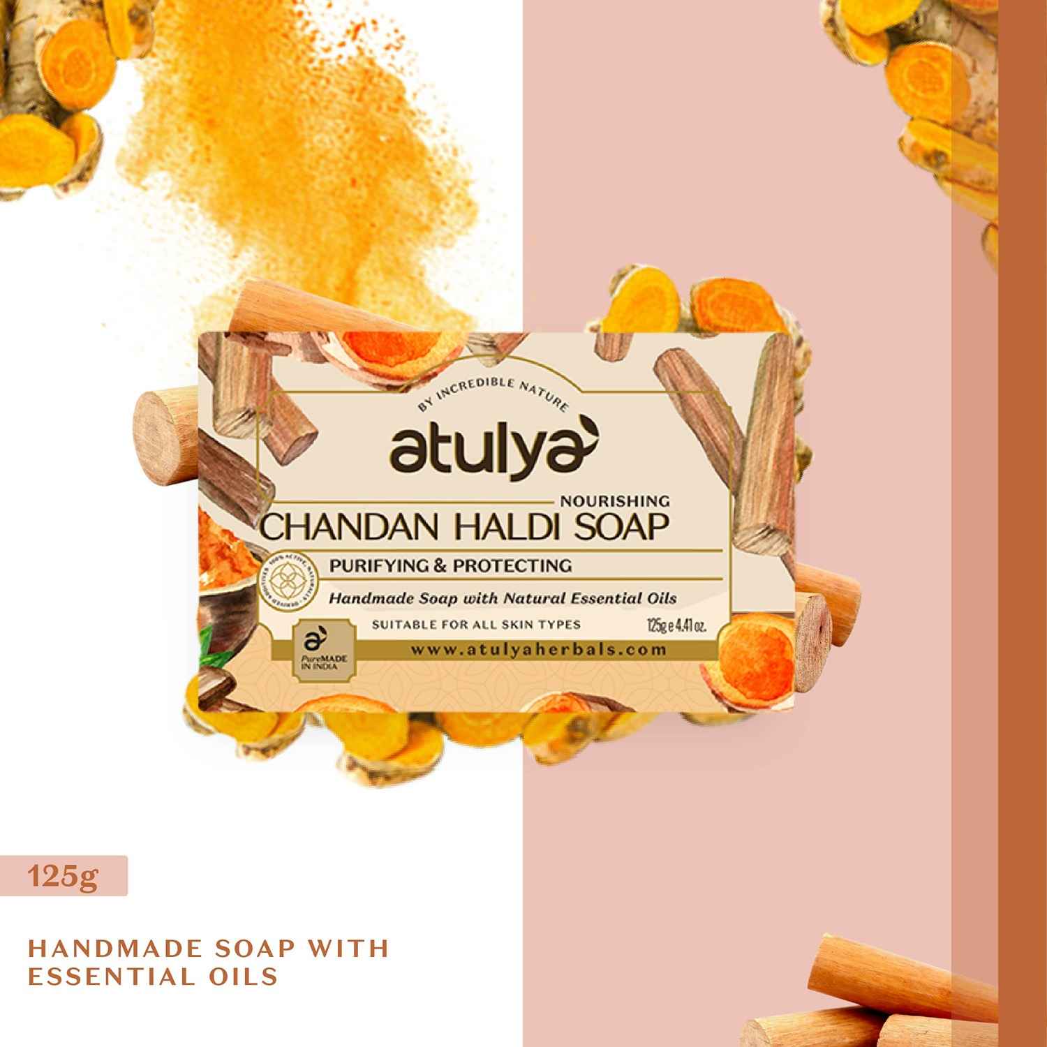 Buy Atulya Chandan Haldi Soap 75 gm - Purplle