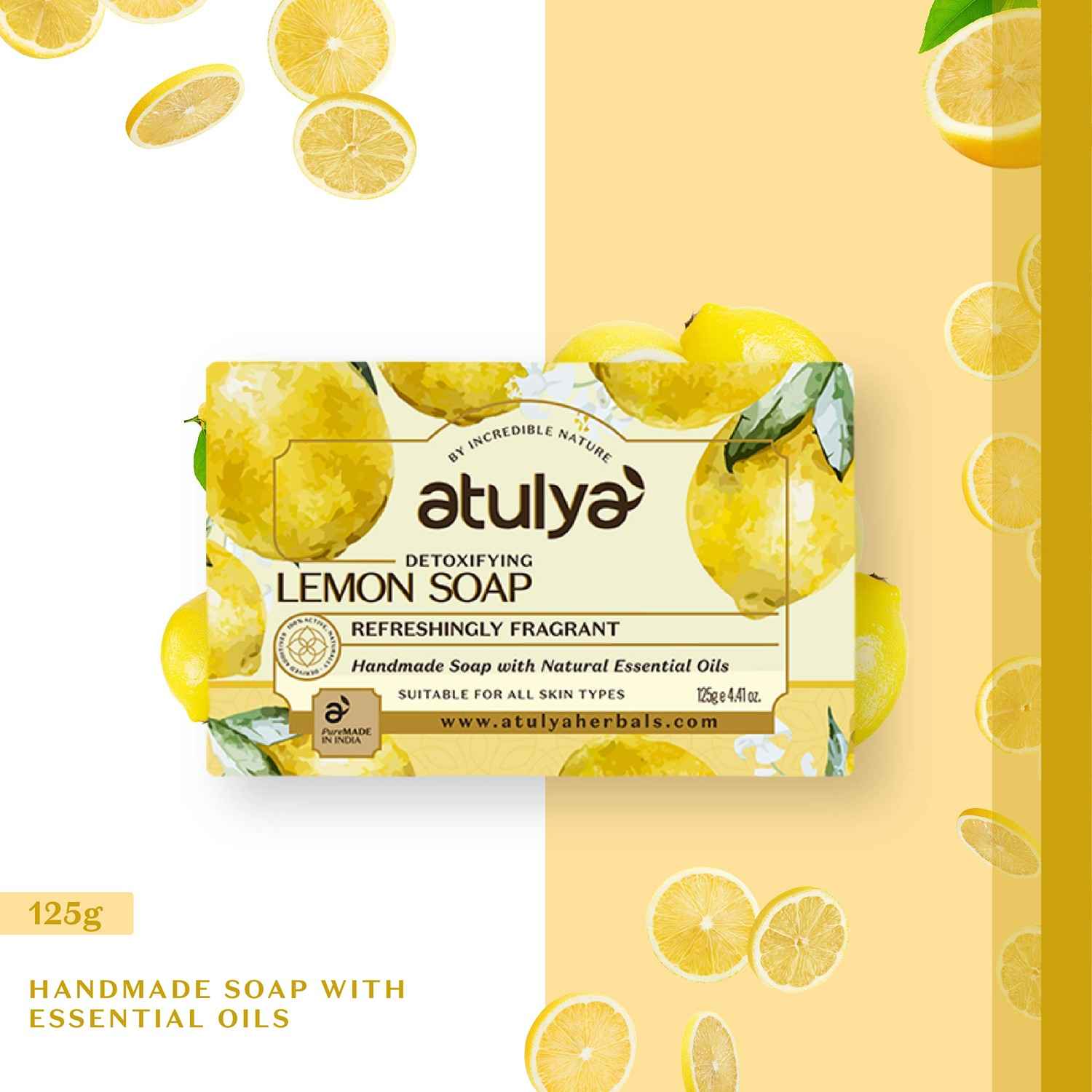 Buy Atulya Lemon Soap 75gm - Purplle