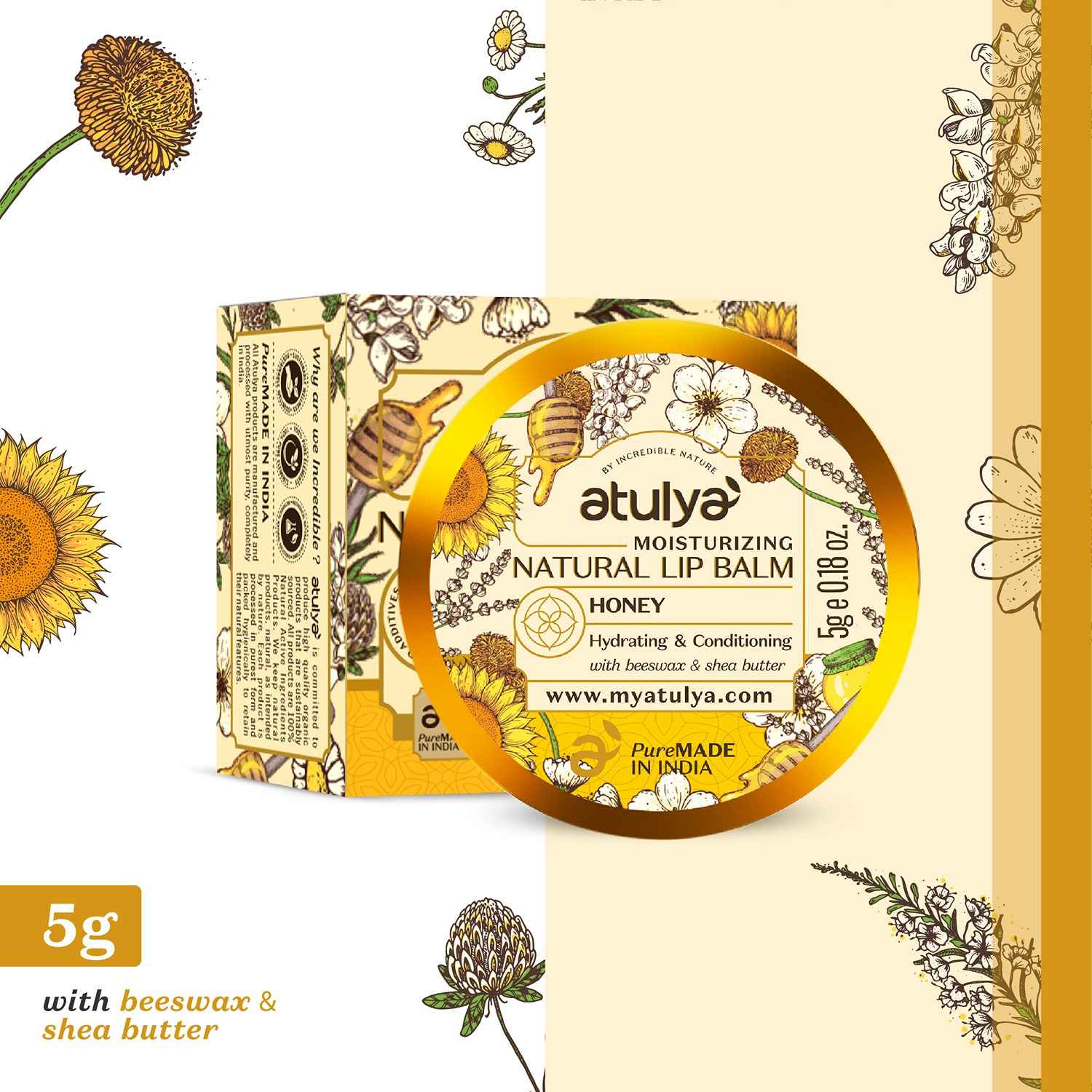 Buy Atulya Honey Natural Lip Balm 5 gm - Purplle