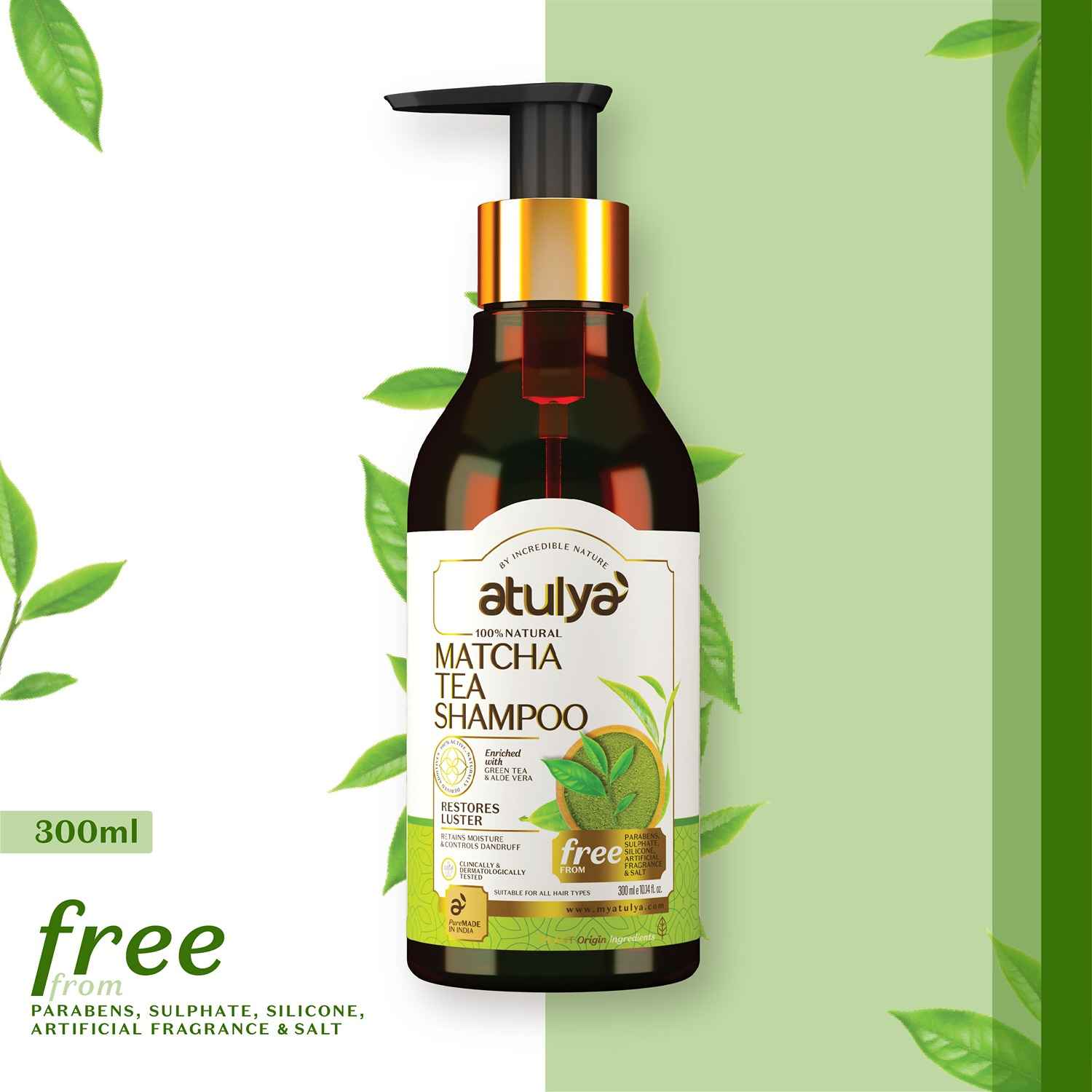 Buy Atulya Matcha Tea Shampoo 300 ml - Purplle