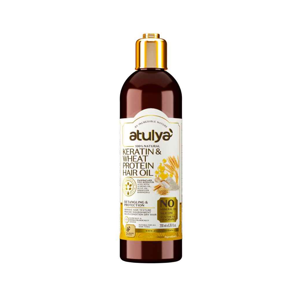 Buy Atulya Keratin & Wheat Protein Hair Oil 200 ml - Purplle