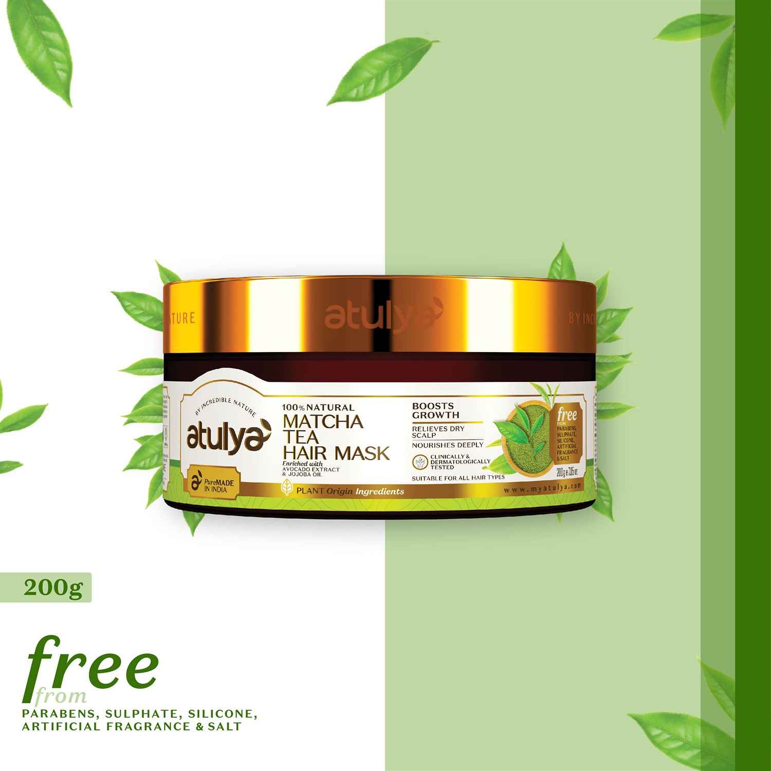 Buy Atulya Matcha Tea Hair mask 200 gm - Purplle
