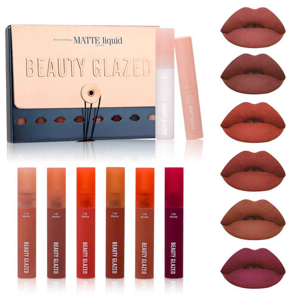 Buy BEAUTY GLAZED Matte Long Lasting Lipgloss Set of 8 - Purplle