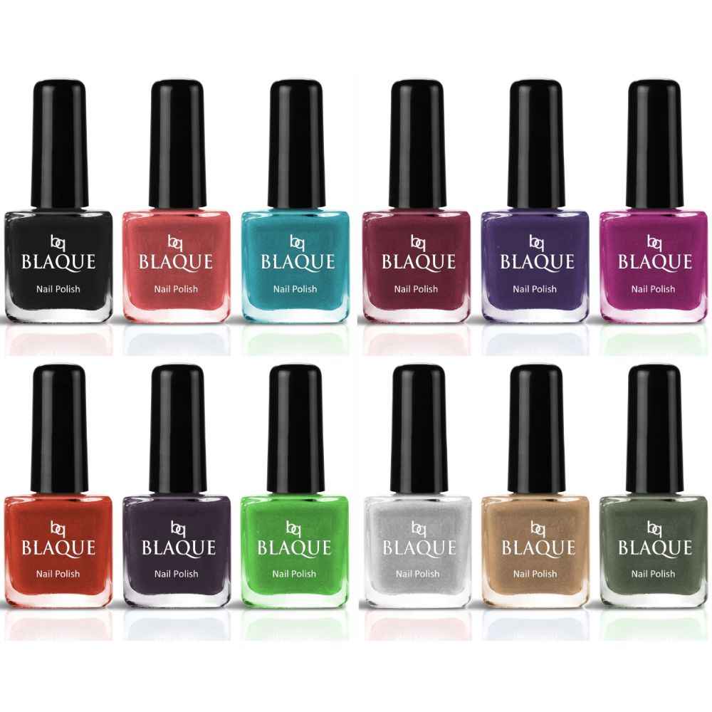 Buy bq BLAQUE Awesome Nail Paint Colours, High Pigment Nail Polish Set of 12 Pcs (#206) - Purplle