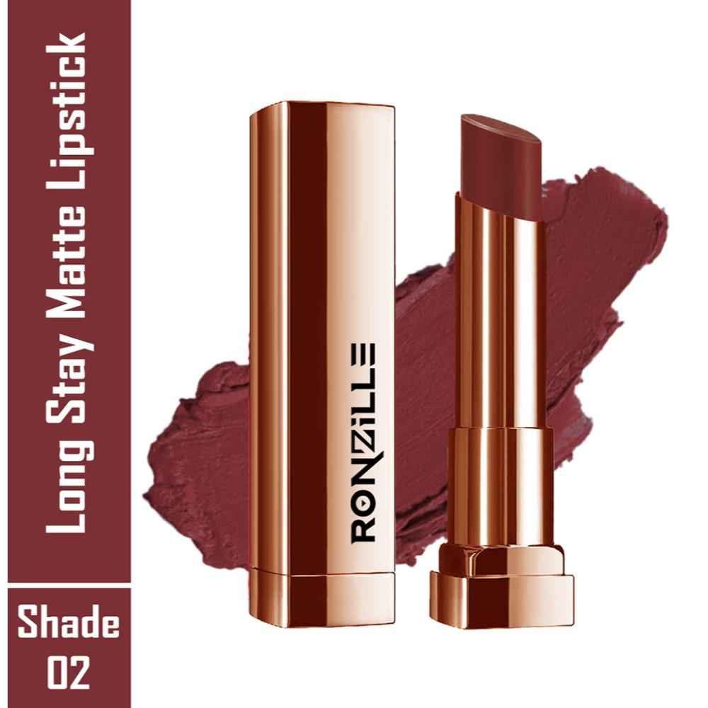 Buy Ronzille RC Long Stay Creamy Matte Lipstick With Intense Colour -02 - Purplle
