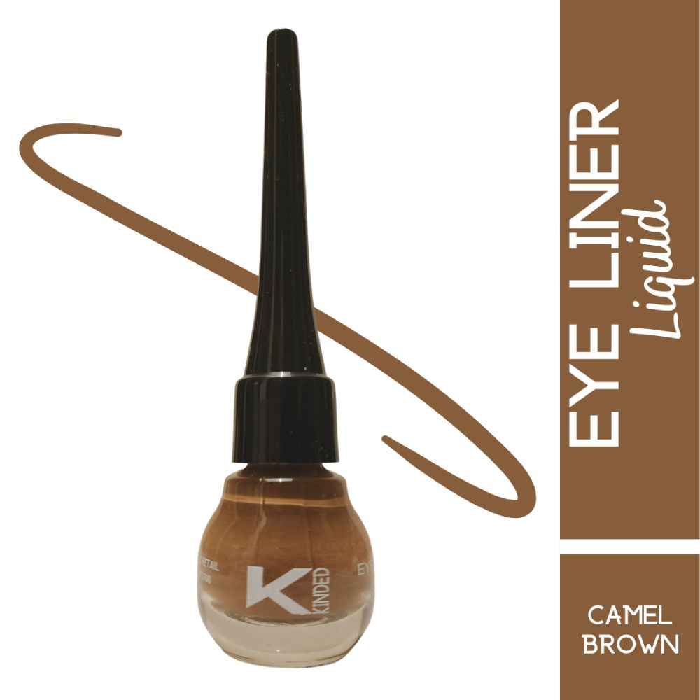 Buy KINDED Eye Liner Liquid Waterproof Smudgeproof Longlasting Insta Bold Look Intense Heavenly Soothing Colour Pigments Precise Tip Quick Drying Eyeliner (5 ml, Matte Finish, Camel Brown) - Purplle