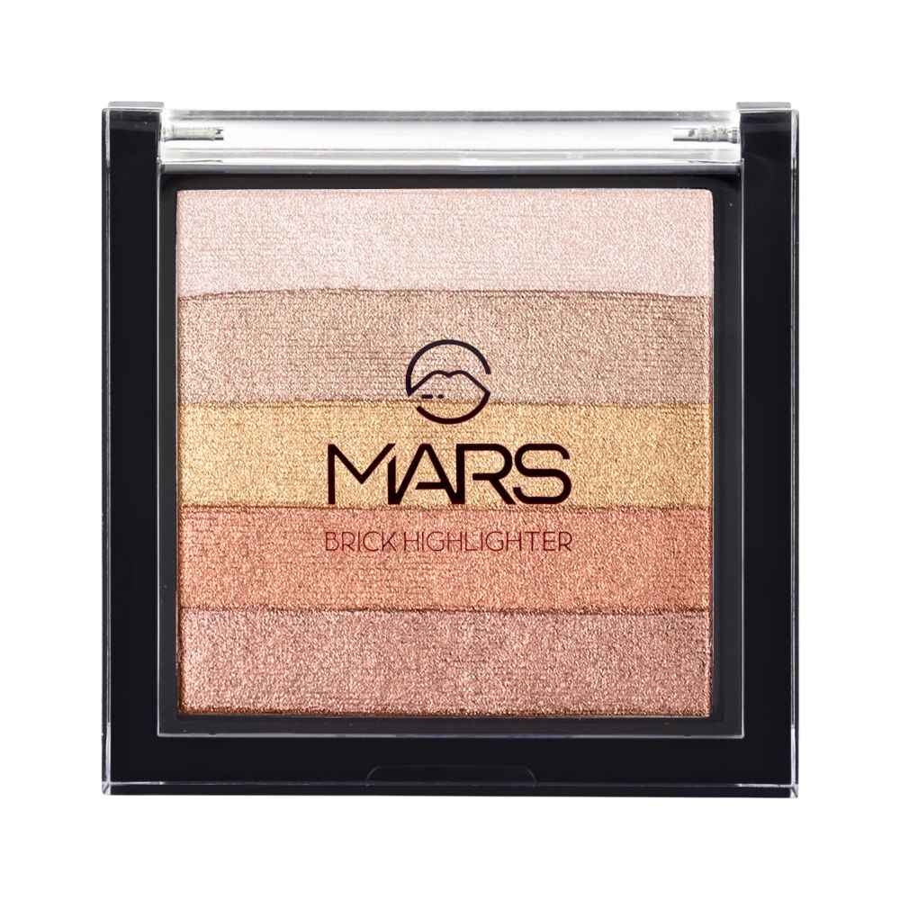 Buy MARS 5 Shades in 1 Brick Highlighter Palette | Blush Topper for Face Makeup | Compact size (7.5 gm) (Shade-04) - Purplle