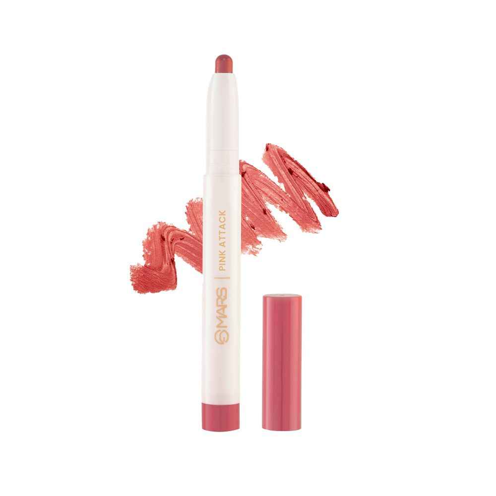 Buy MARS Retractable Poppins Long Lasting Lip Crayon | Matte Finish | Smudge Proof & Kiss Proof Crayon Lipstick for Women (1.3 gm) (10-PINK ATTACK) - Purplle