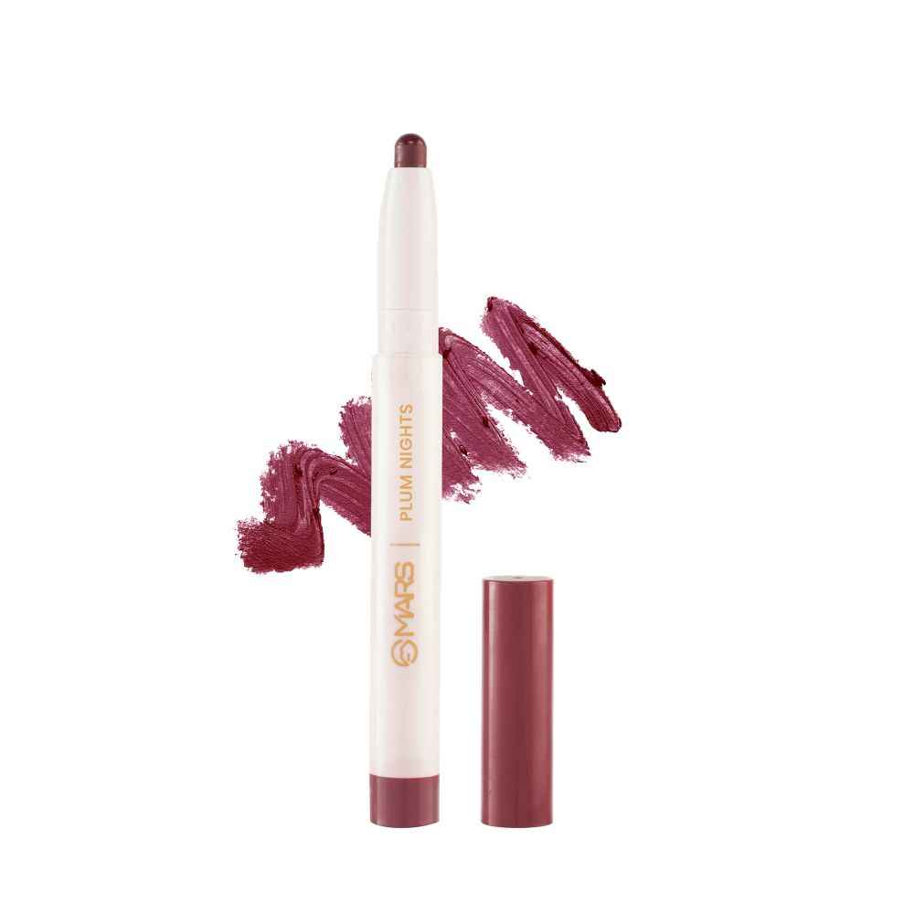 Buy MARS Retractable Poppins Long Lasting Lip Crayon | Matte Finish | Smudge Proof & Kiss Proof Crayon Lipstick for Women (1.3 gm) (03-PLUM NIGHT) - Purplle