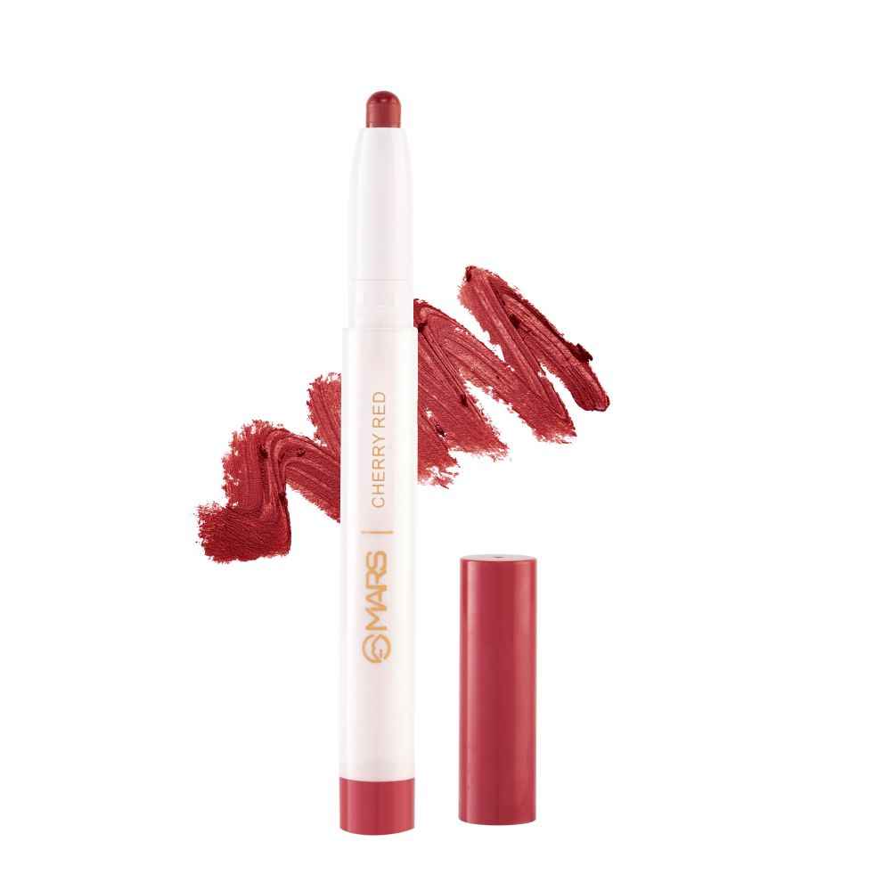Buy MARS Retractable Poppins Long Lasting Lip Crayon | Matte finish | Smudge proof & Kiss Proof Crayon Lipstick for Women (1.3 gm) (02-CHERRY-RED) - Purplle