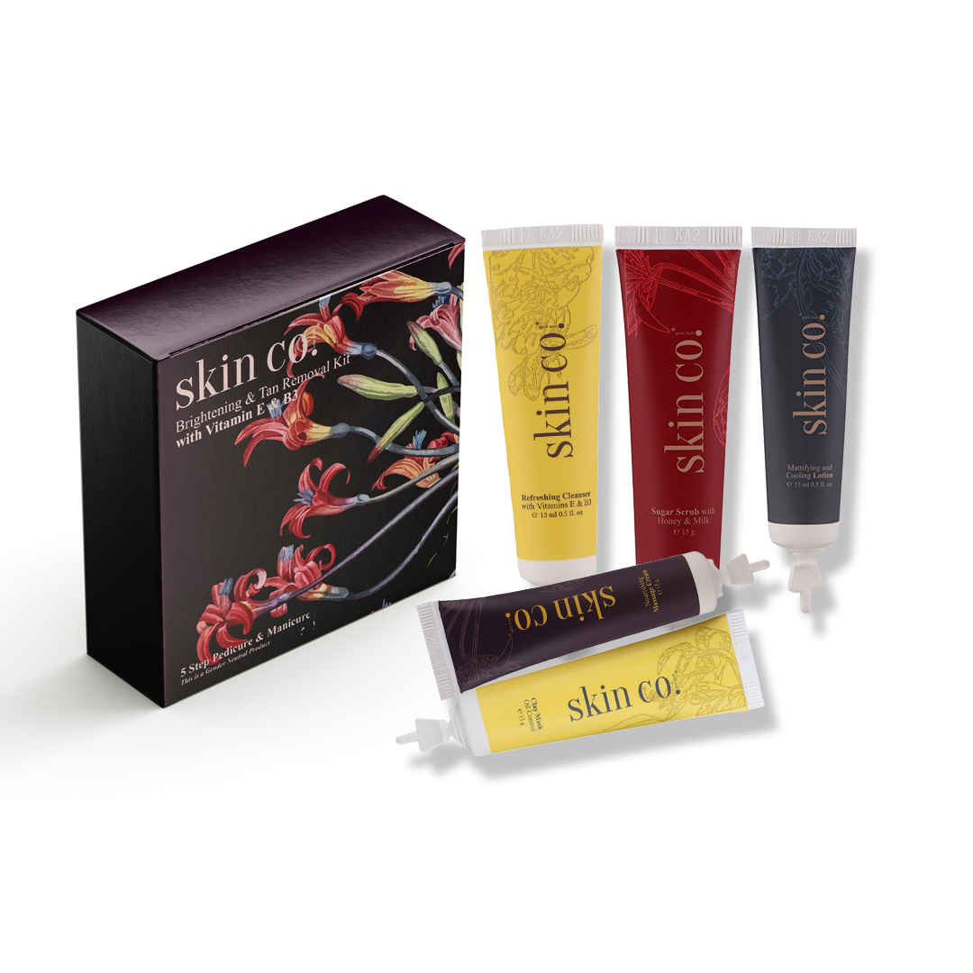 Buy Skin Co Vitamin Brightining and Tan Removal Kit for women Pedicure Manicure Hand & Foot Home Care Spa Kit | All Skin Type - Purplle