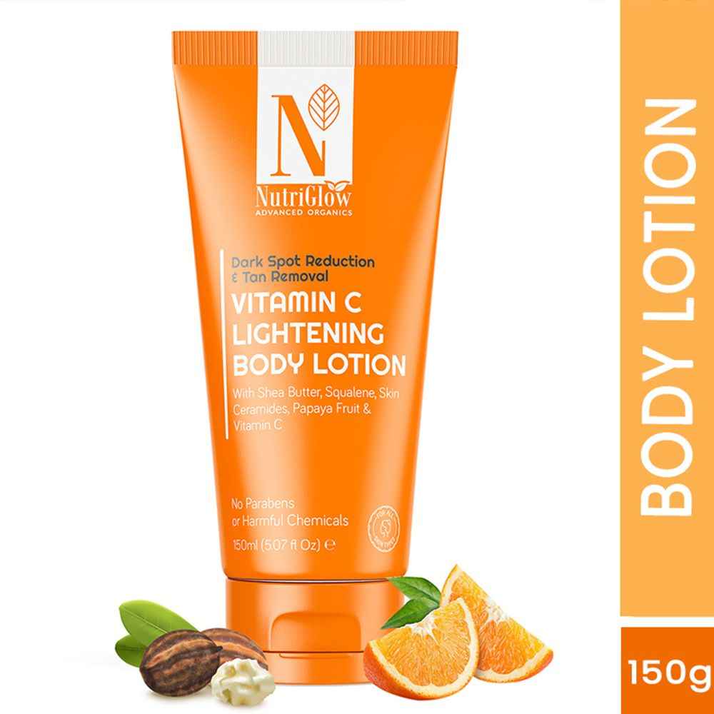 Buy Nutriglow Advanced Organics Vitamin C Lightening Body Lotion for Deep Moisture, Brightening- Men and Women, 150 ml - Purplle