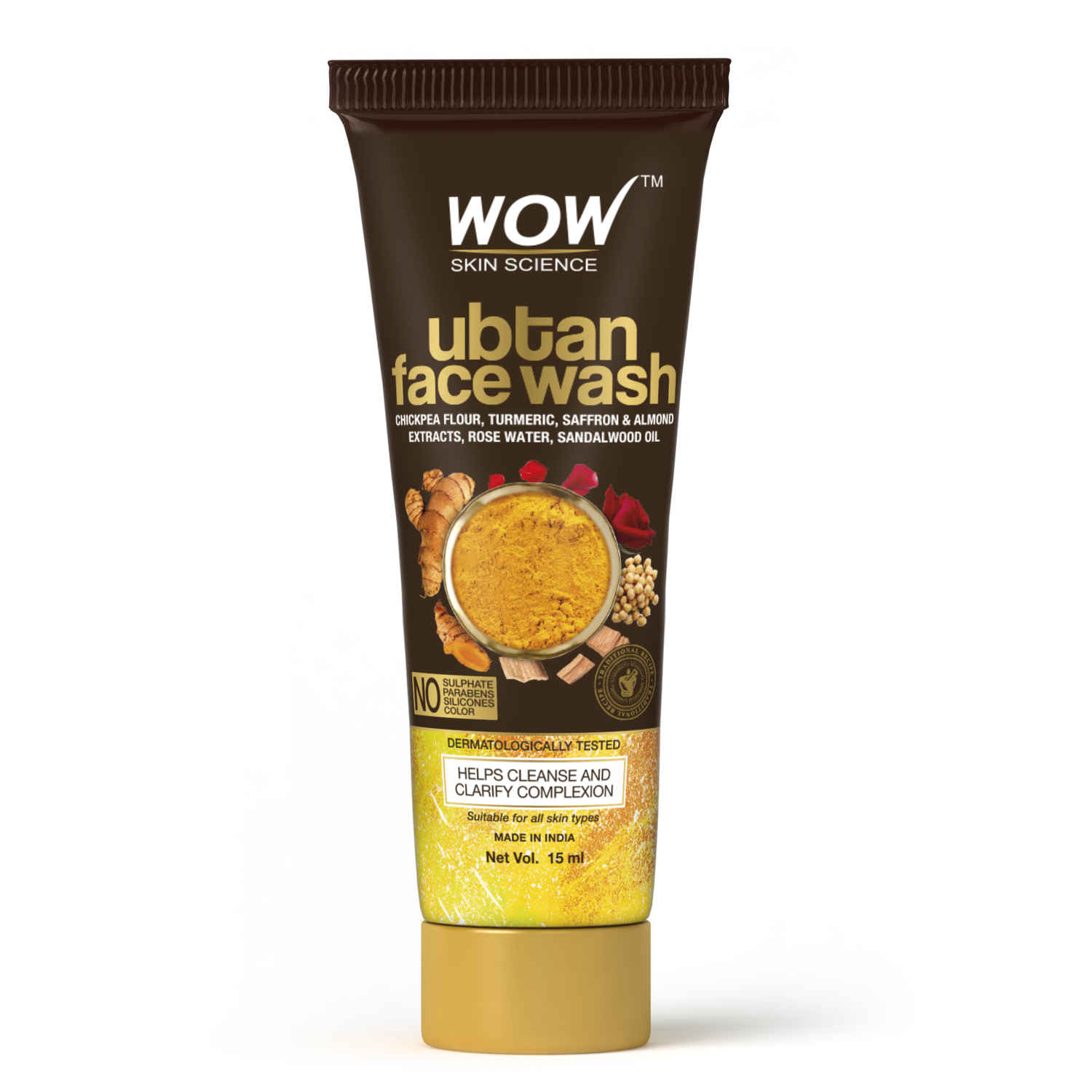 Buy WOW Skin Science Ubtan Face Wash Tube (15 ml) - Purplle