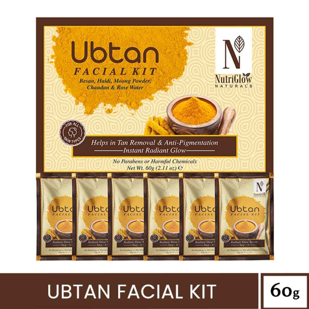 Buy NutriGlow NATURAL'S Set of 2 Ubtan Facial Kit For Glowing Skin, Tan Removal With Haldi & Chandan, 60gm each - Purplle