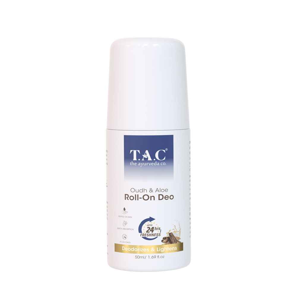 Buy TAC - The Ayurveda Co. Oudh and Aloe Roll-On Deo For Long-Lasting Freshness, 50ml - Purplle