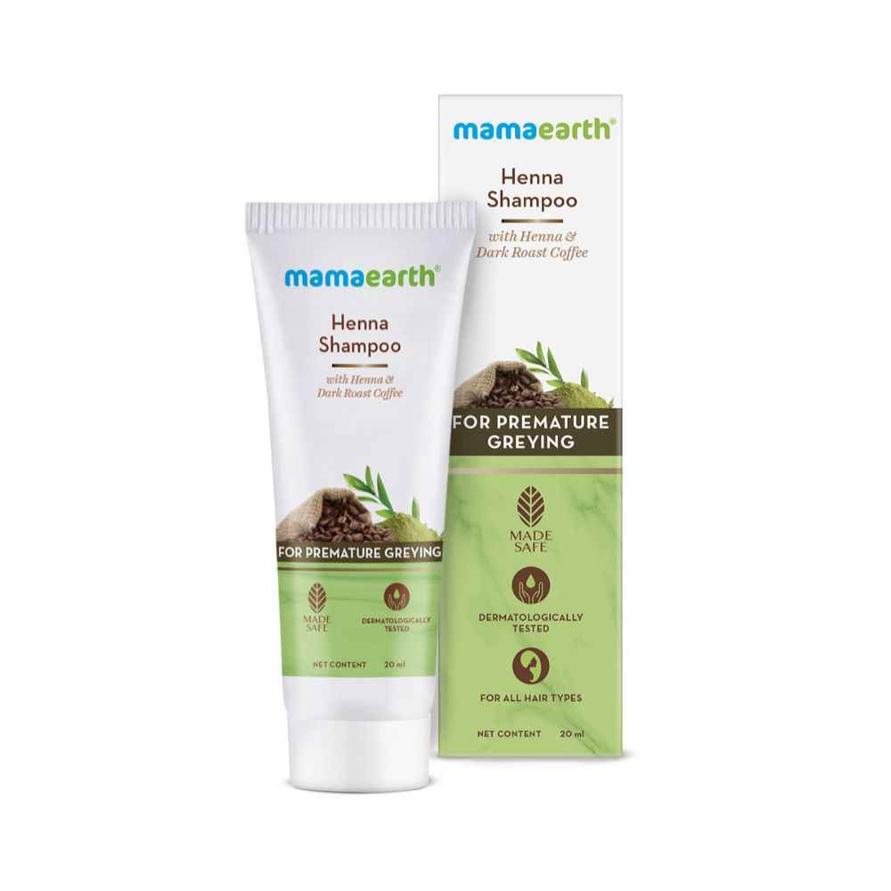 Buy Mamaearth Henna Shampoo, for Grey Hair, with Henna and Dark Roast Coffee for Premature Greying – 20 ml - Purplle
