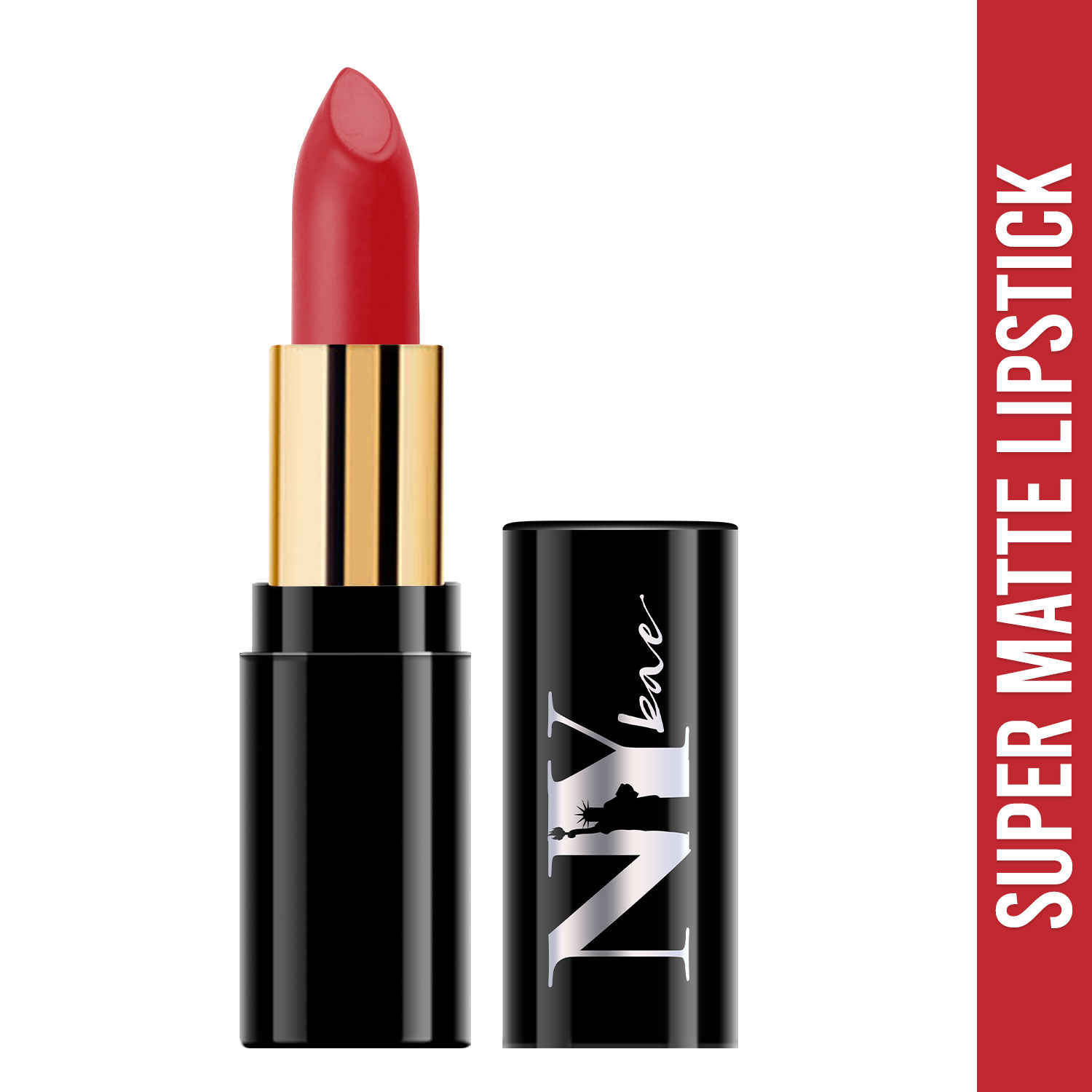 Buy NY Bae Super Matte Lipstick - Fabulous Fienman 9 (4.2 gm) | Red | Loaded With Vitamin E | Rich Colour | Long lasting | Smudgeproof | Vegan - Purplle