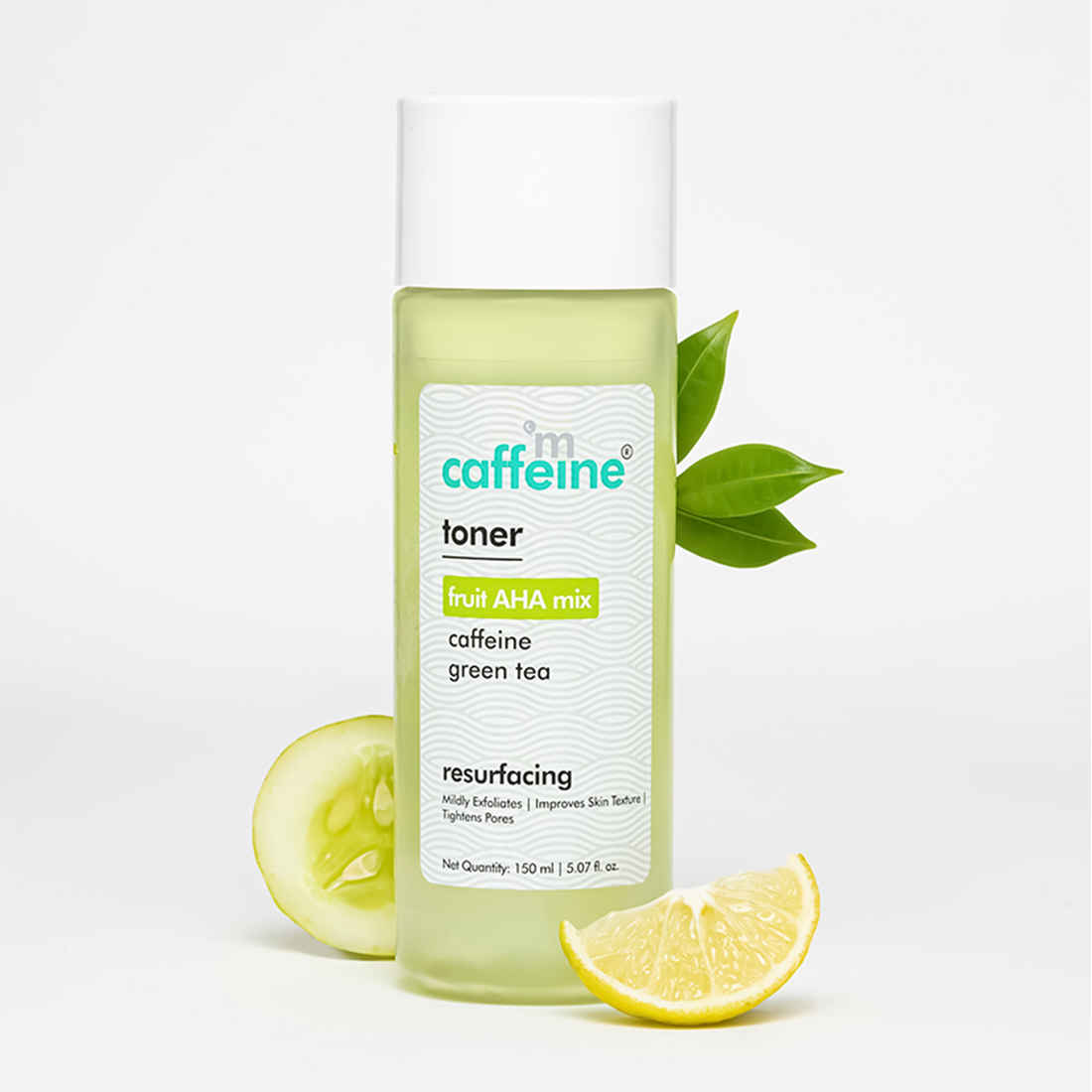 Buy mCaffeine Fruit-AHA Mix & Green Tea Toner to Mildly Exfoliate, Improve Skin Texture & Tighten Pores | Glowing Skin in 1 Use | Alcohol-Free - 150 ml - Purplle