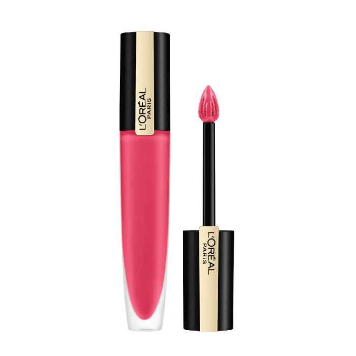 Buy L'Oreal Paris Lipstick, Liquid Format with Matte Finish, Oil-In-Water Formula, Breathable and Lightweight Feel, Non-Flaking, Colour: 128 | Decide, 7 ml - Purplle