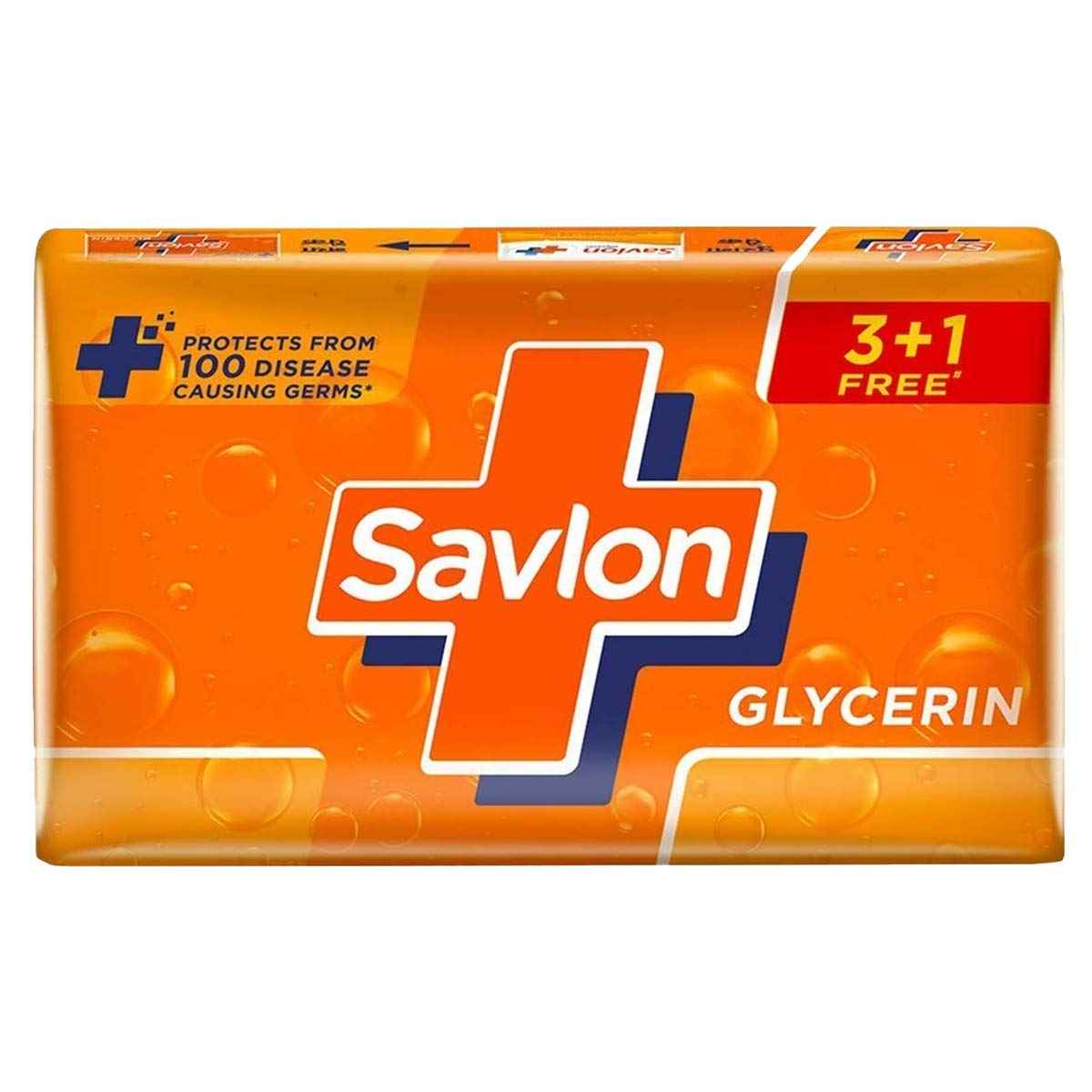 Buy Savlon Moisturizing Glycerin soap bar (Buy 3 Get 1 - 125g each) with Savlon Herbal Sensitive Germ Protection Hand Wash 175 ml - Purplle