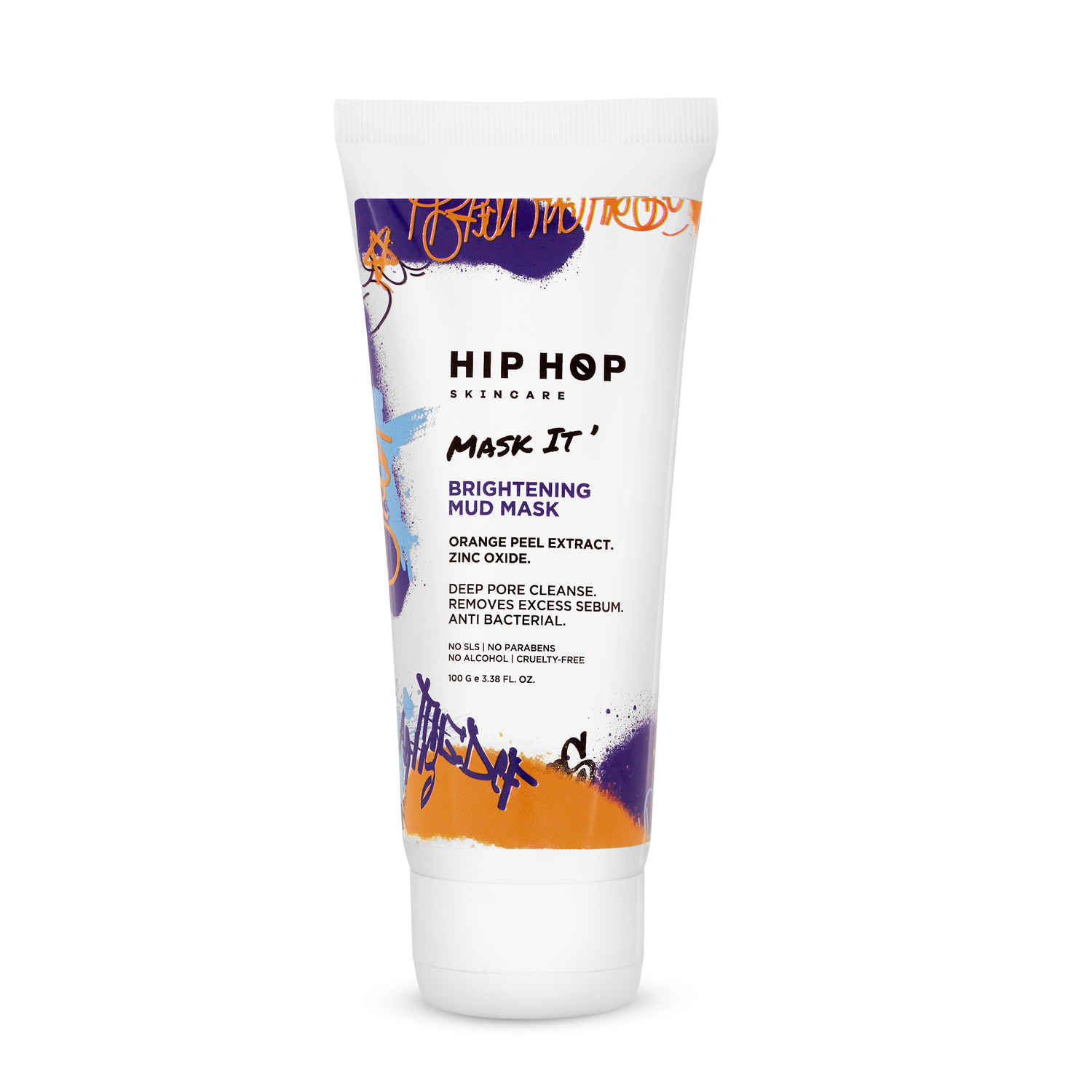 Buy HipHop Skincare Brightening Mud Mask with Glycolic Acid & Orange Peel Extract For Normal to Oily Skin | For Men & Women 100 gm - Purplle