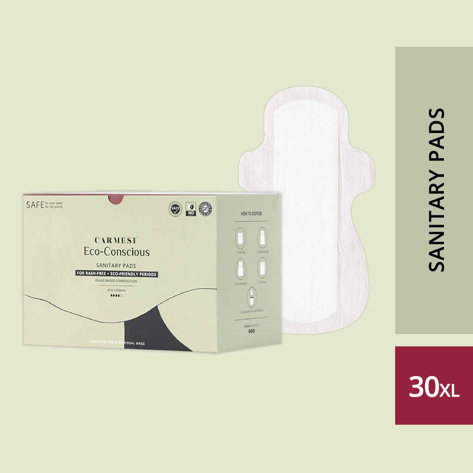 Buy Carmesi Eco-Conscious - Sanitary Pads for Rash-Free + Eco-Friendly Periods (30 XL) - Purplle