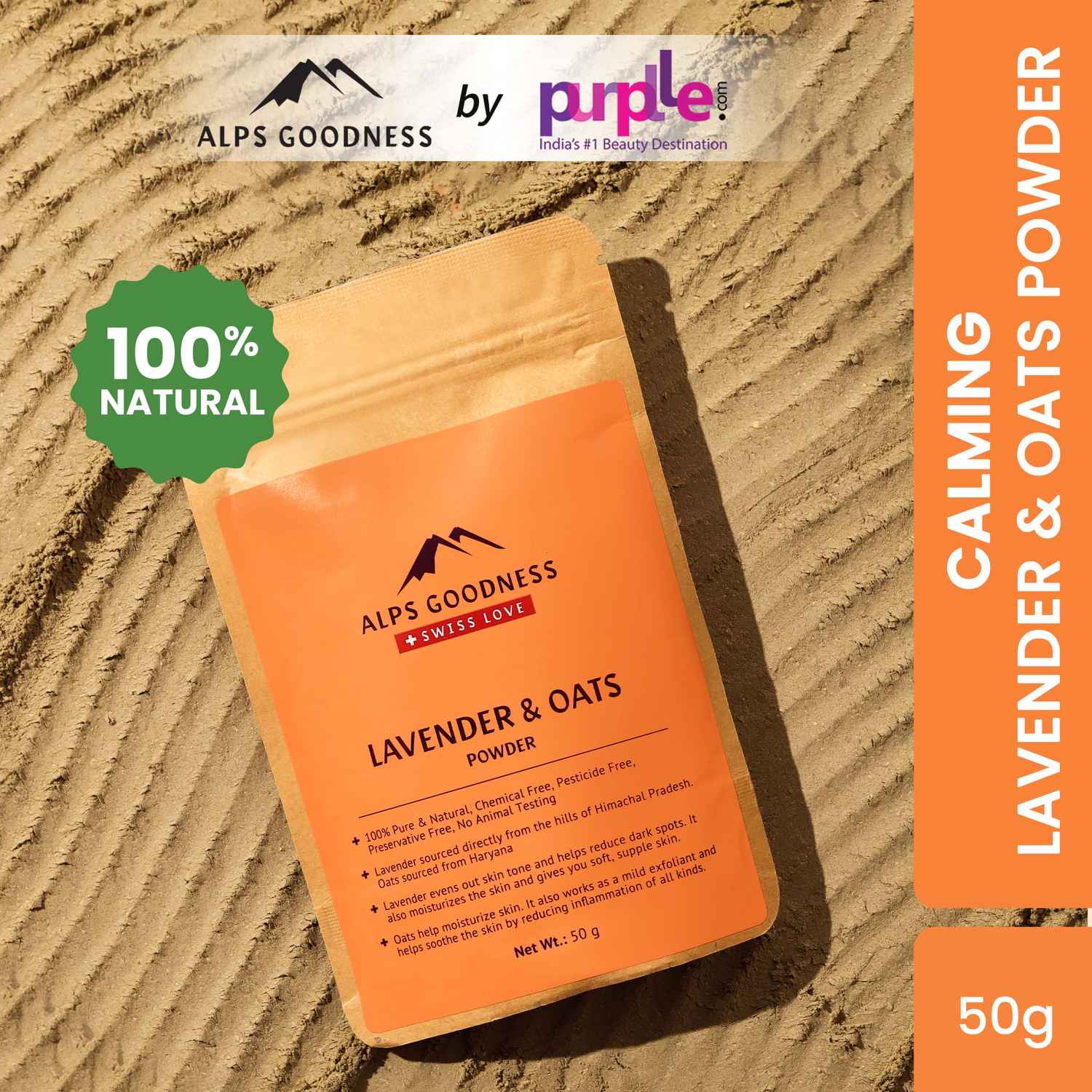 Buy Alps Goodness Lavender & Oats Powder (50 gm)| 100% Natural Powder | Calming Face Mask| Face Mask for Sensitive Skin - Purplle
