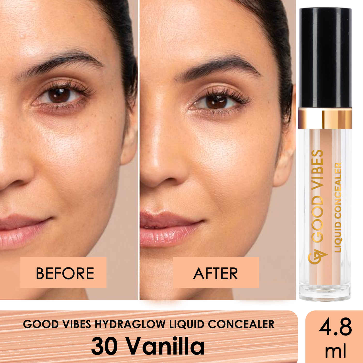 Buy Good Vibes HydraGlow Liquid Concealer - Vanilla 30 (4.8 ml) - Purplle