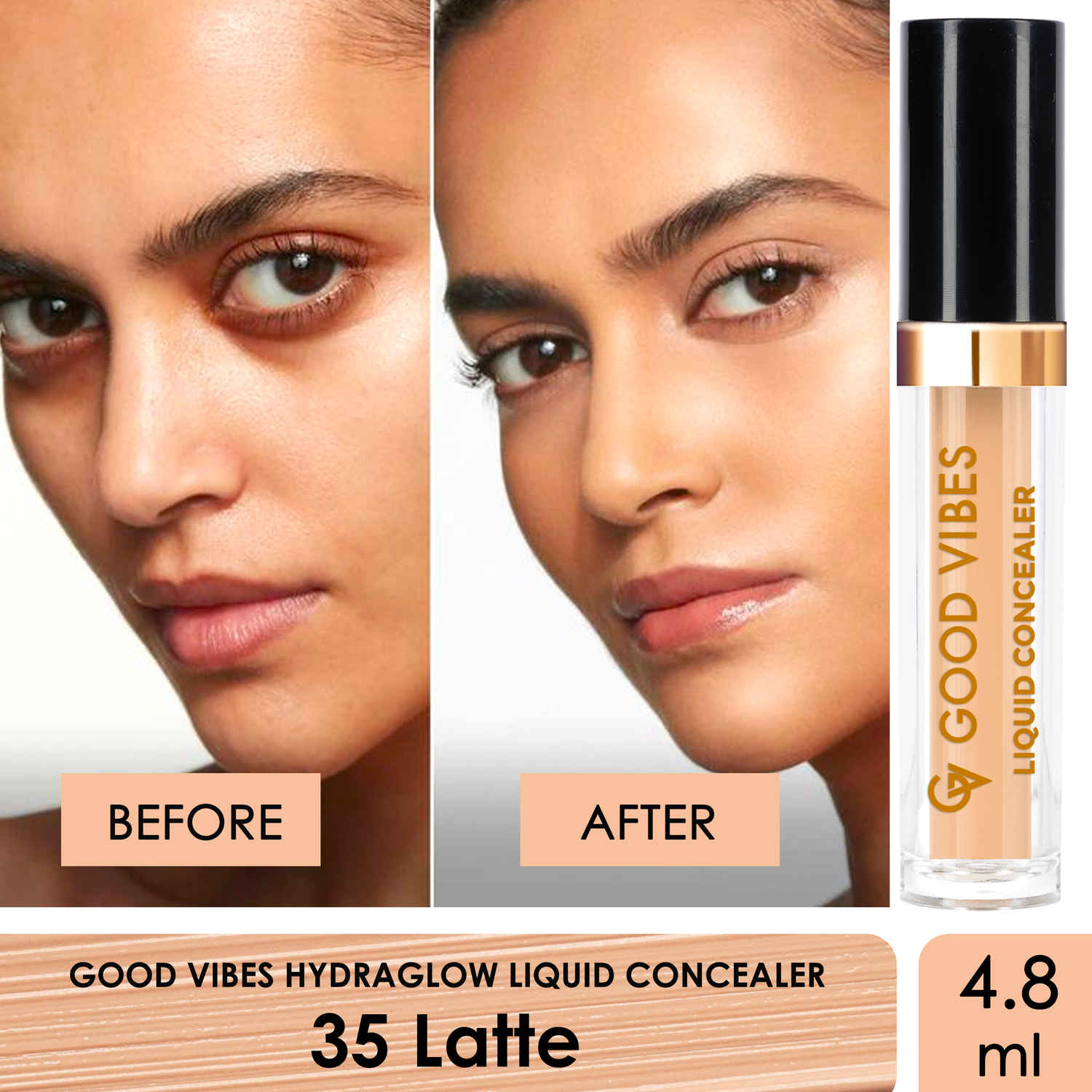 Buy Good Vibes HydraGlow Liquid Concealer -Latte 35 (4.8 ml) - Purplle