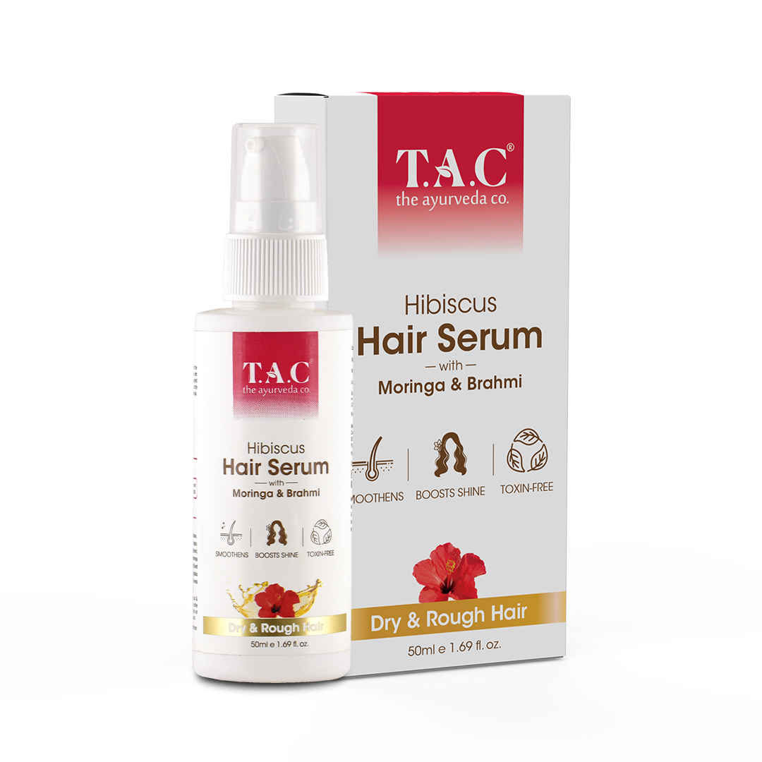 Buy TAC - The Ayurveda Co. Hibiscus Hair Serum with Moringa & Brahmi for Dry, Dull & Rough Hair, 50ml - Purplle
