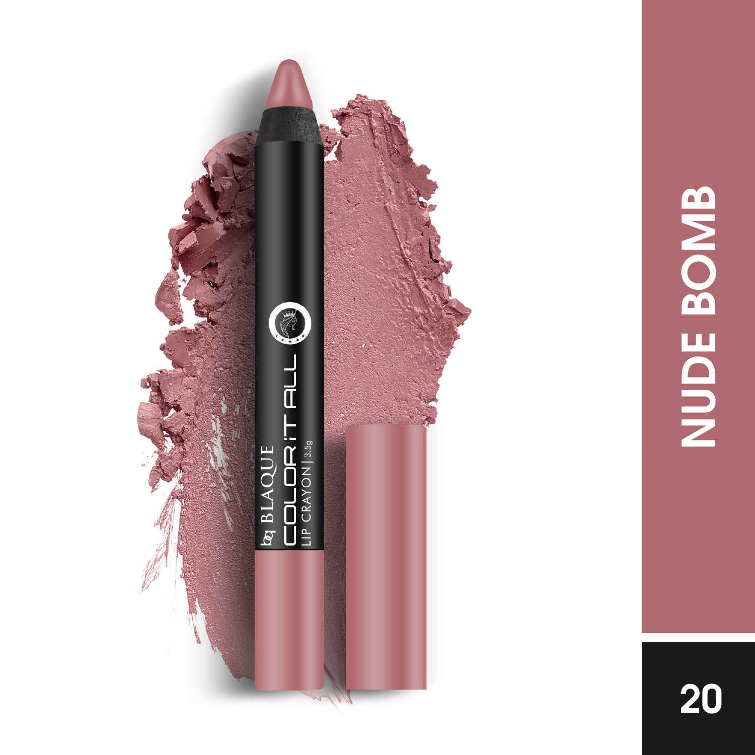 Buy bq BLAQUE Pure Matte Color iTall Crayon Lipstick Shade # 20 Nude Bomb - Purplle