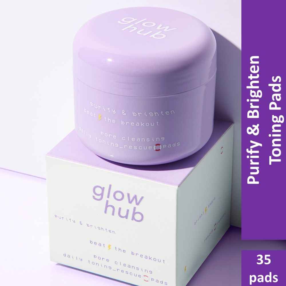 Buy Glow Hub | Purify & Brighten Pore Rescue Lifesaver Toning pads (35 Pads) | Black tea extract, Blueberry, Salicylic Acid, Willow bark | Brightening, Detoxifying - Purplle