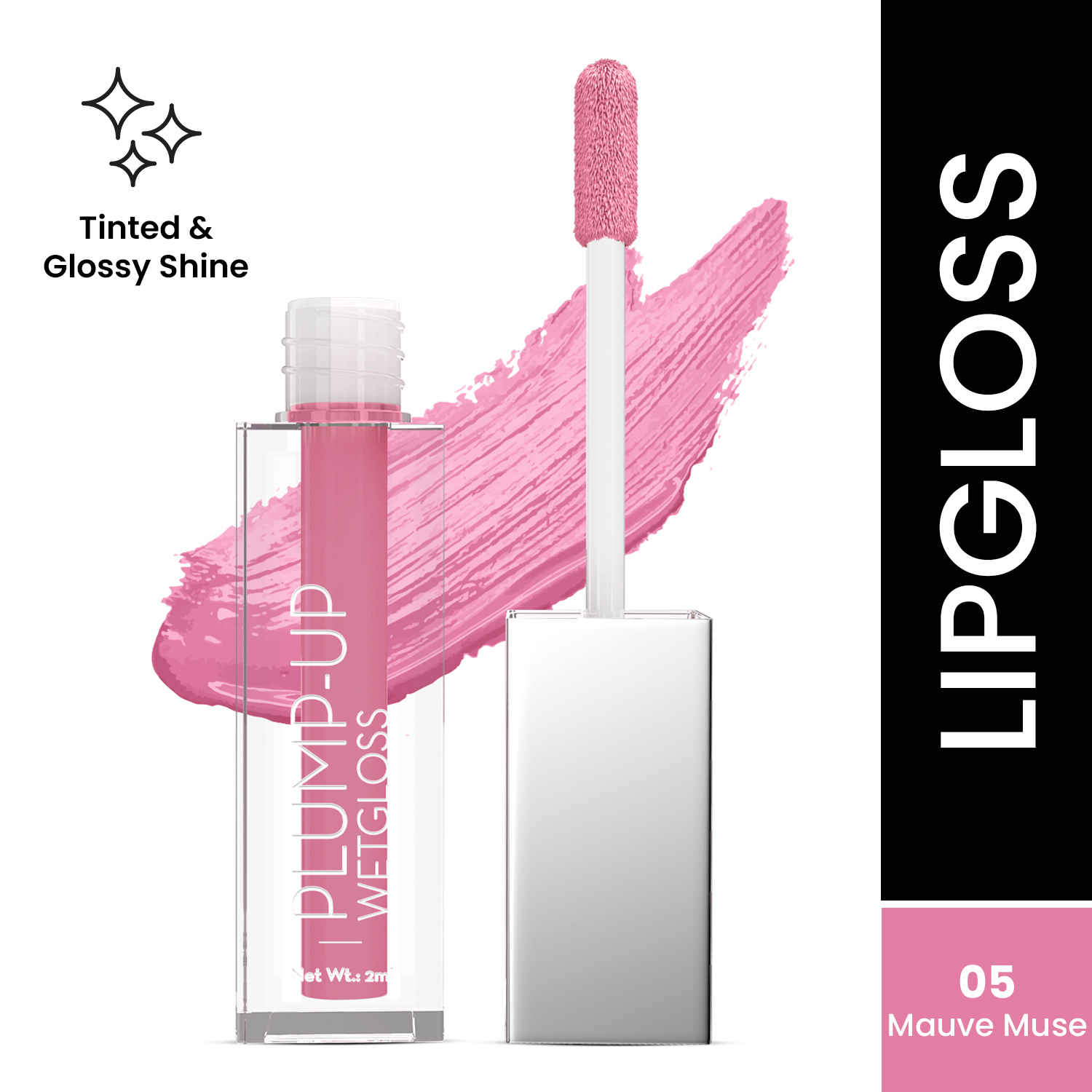Buy Swiss Beauty Plump-Up Wet Lip Gloss for Glossy and Fuller Lips 5-Mauve Muse 2 ml - Purplle