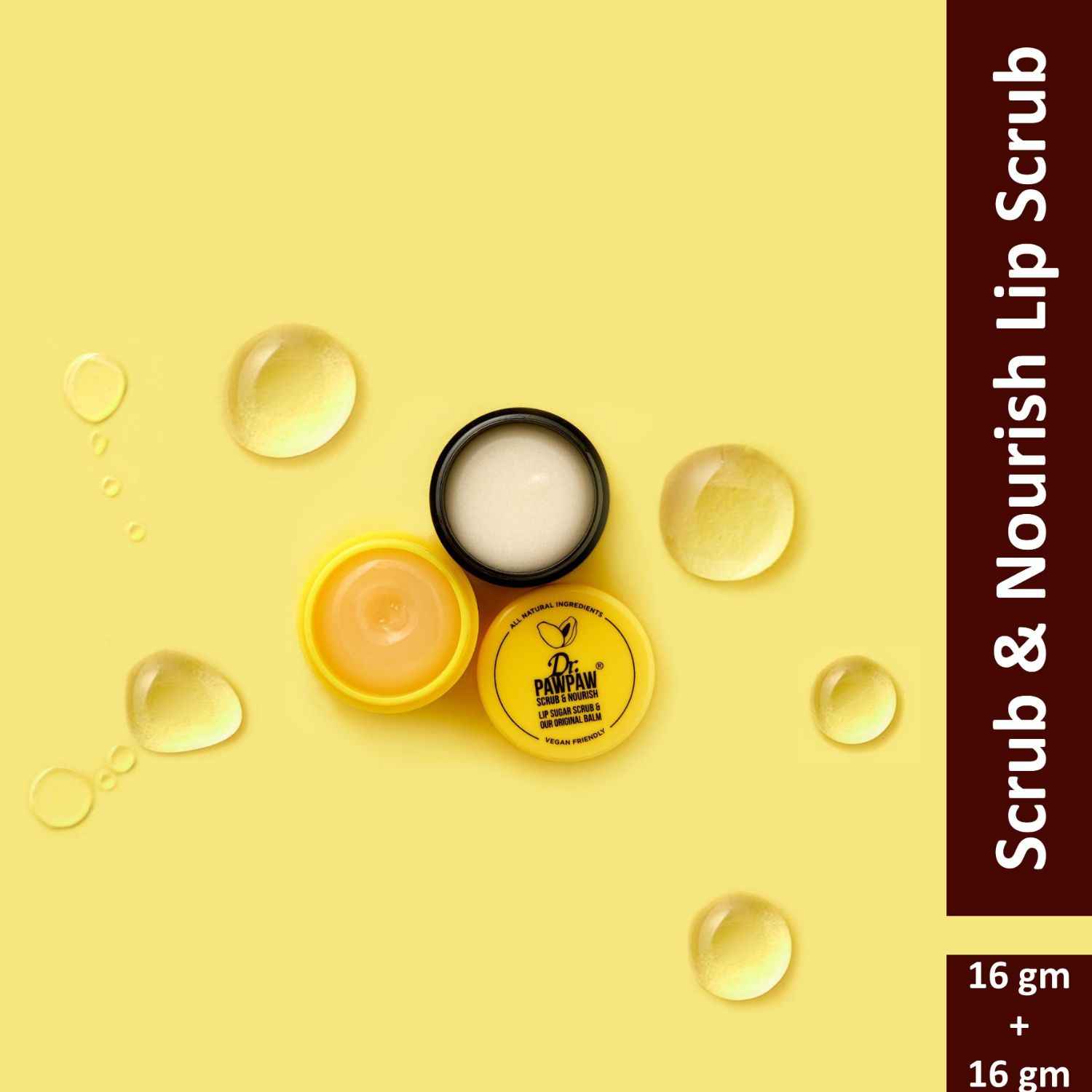Buy Dr.PAWPAW Scrub & Nourish Lip Scrub| 2 In 1 Lip Sugar Scrub & Balm | Gentle Exfoliation & Lip Moisturizer - 32 gm - Purplle