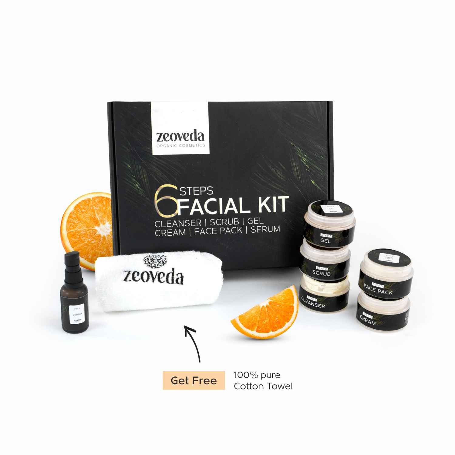 Buy Zeoveda Glam Up Vitamin A & C Facial Kit for Men & Women | De Tan | Cleansing | Sulphate & Paraben-Free | 6 Easy Steps + Free Towel - Purplle